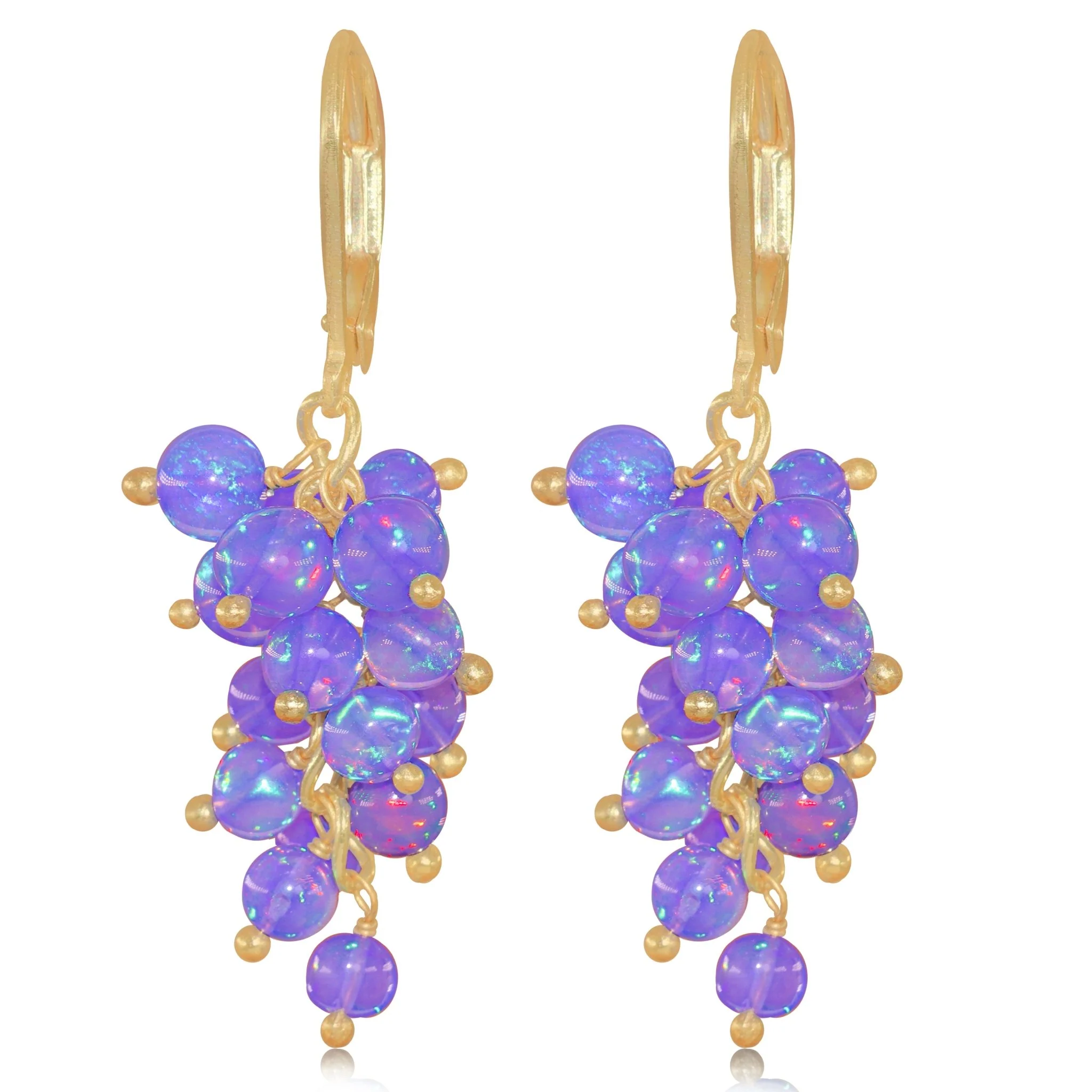 Lavender Opal Earrings – Ethiopian Opal Beads | Minimalist Handmade Jewelry