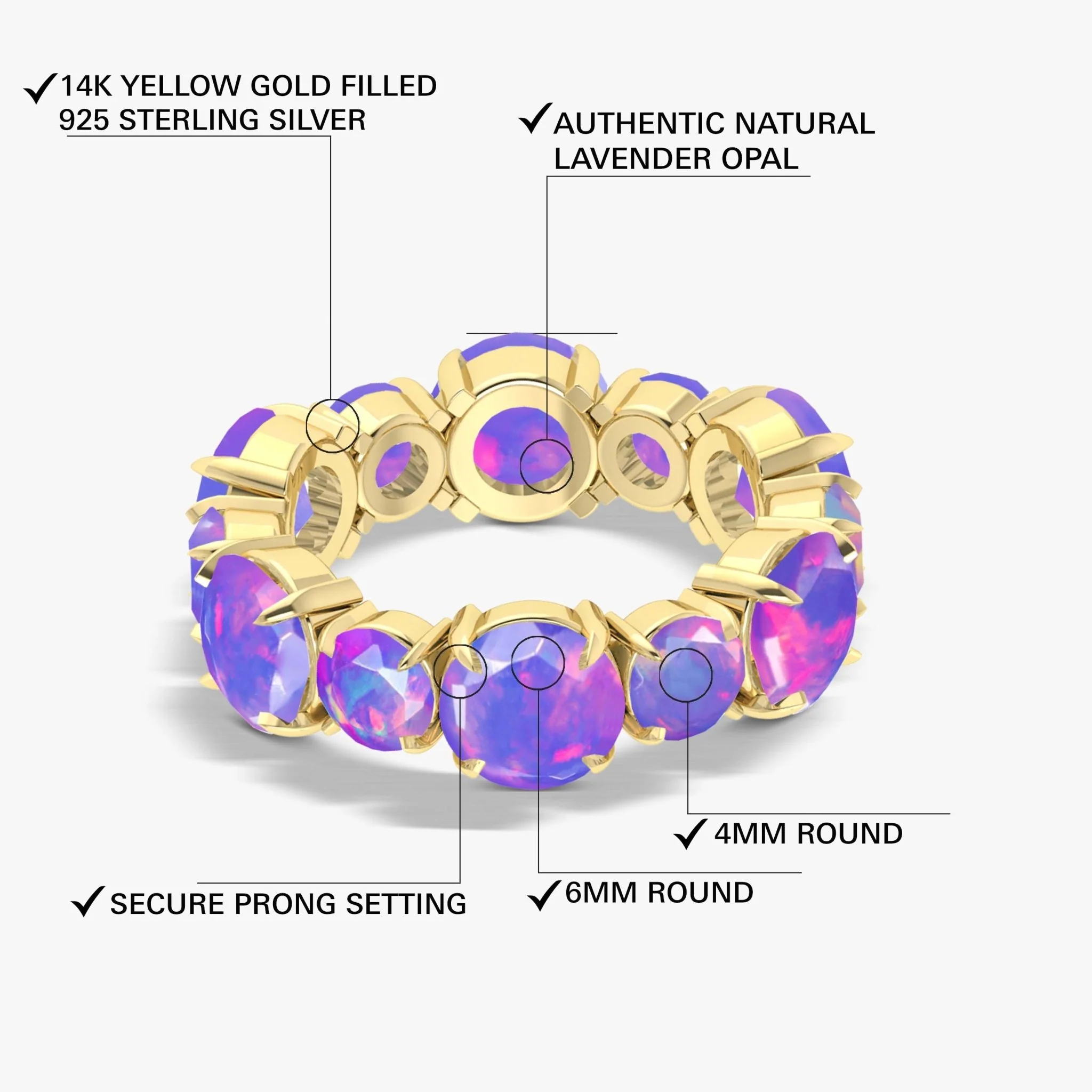 Lavender Opal Eternity Band Ring - Image 6