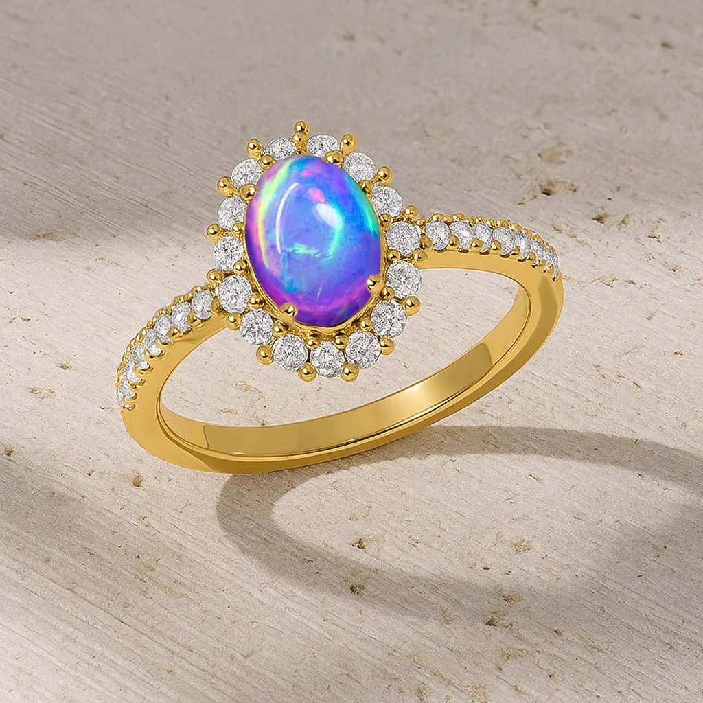 Lavender Opal Halo Ring for Elegance - Image 5
