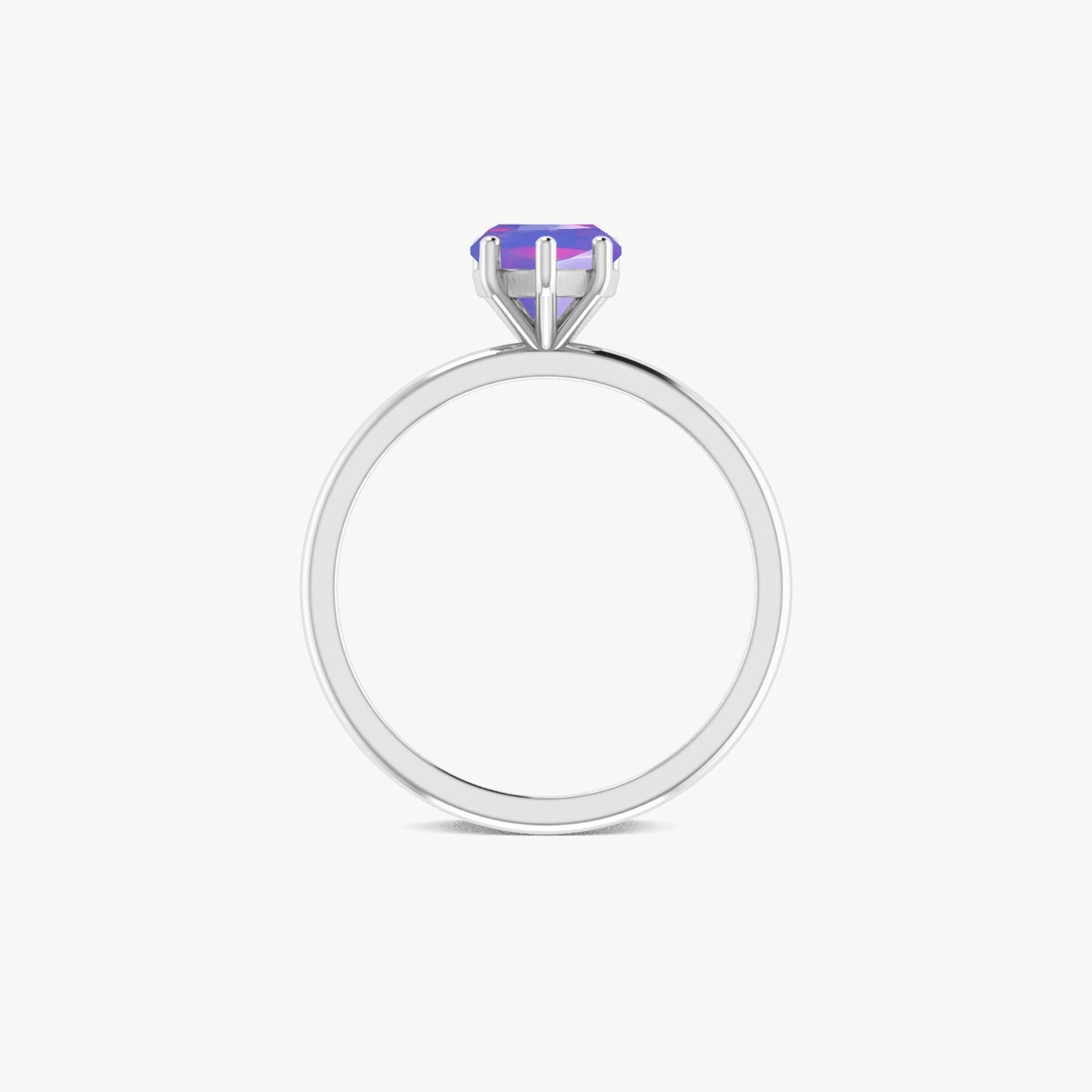 Lavender Opal Heart Ring in Gold & Silver - Image 8