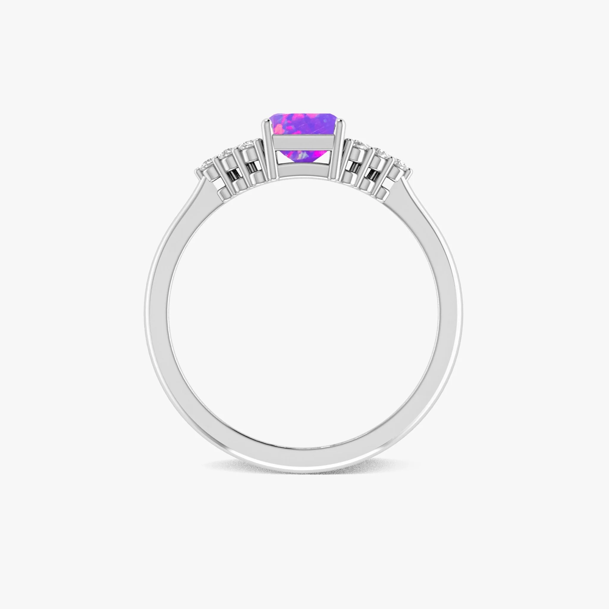 Lavender Opal Ring in Yellow Gold & Sterling Silver - Image 5
