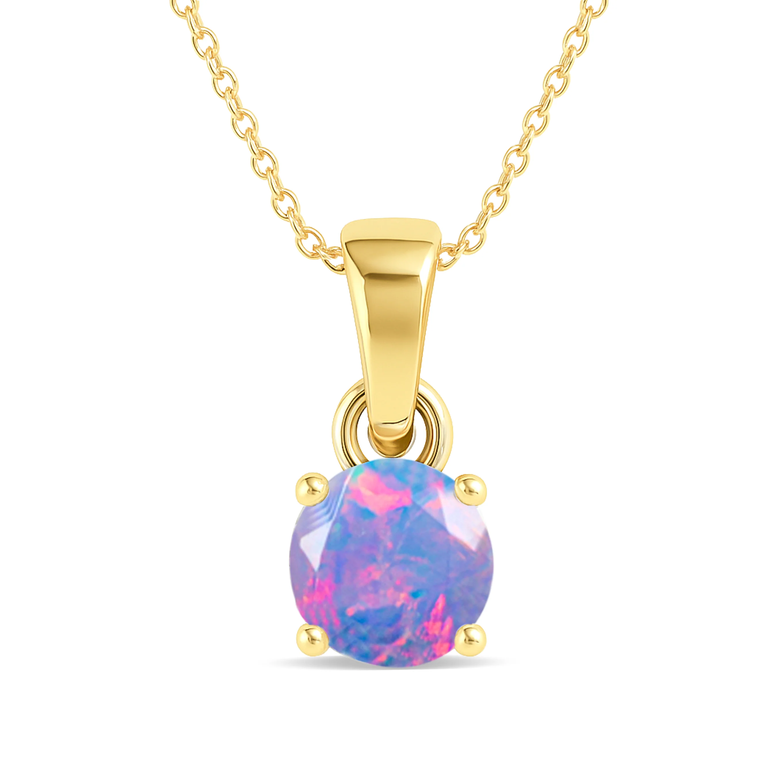Lavender Opal Solitaire Teardrop Pendant Necklace in 925 Sterling Silver 7mm 1.2ct - Image 7