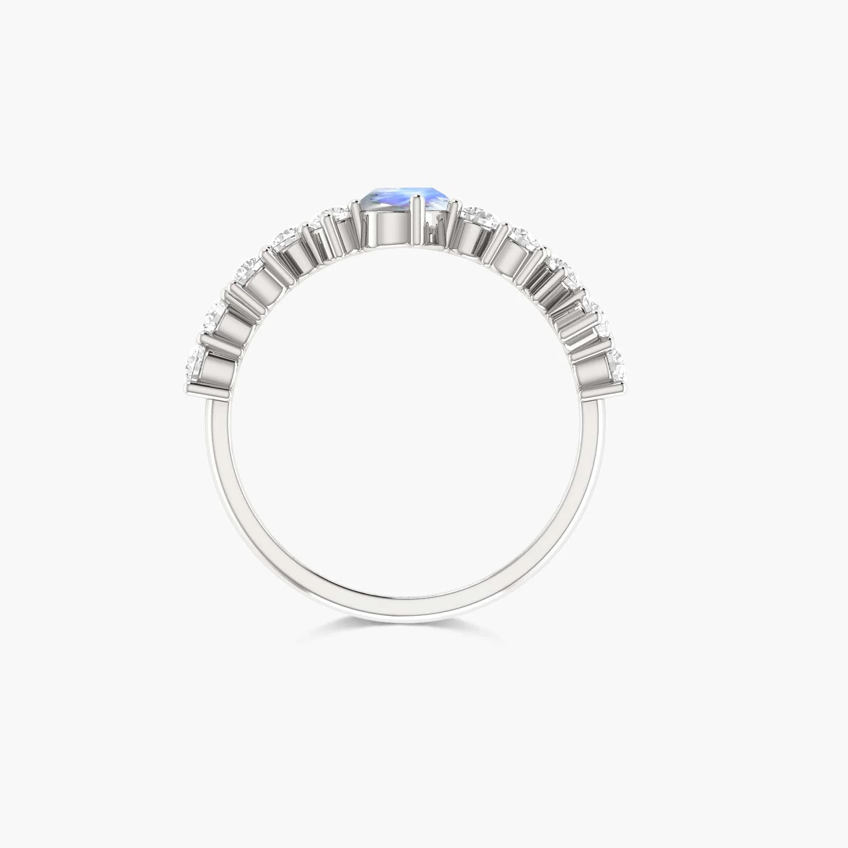 Moonstone Engagement Ring 6x4mm Oval Shape - Image 4