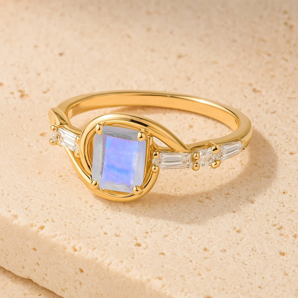 Moonstone Gemstone Ring for Women - Statement Jewelry - Image 7