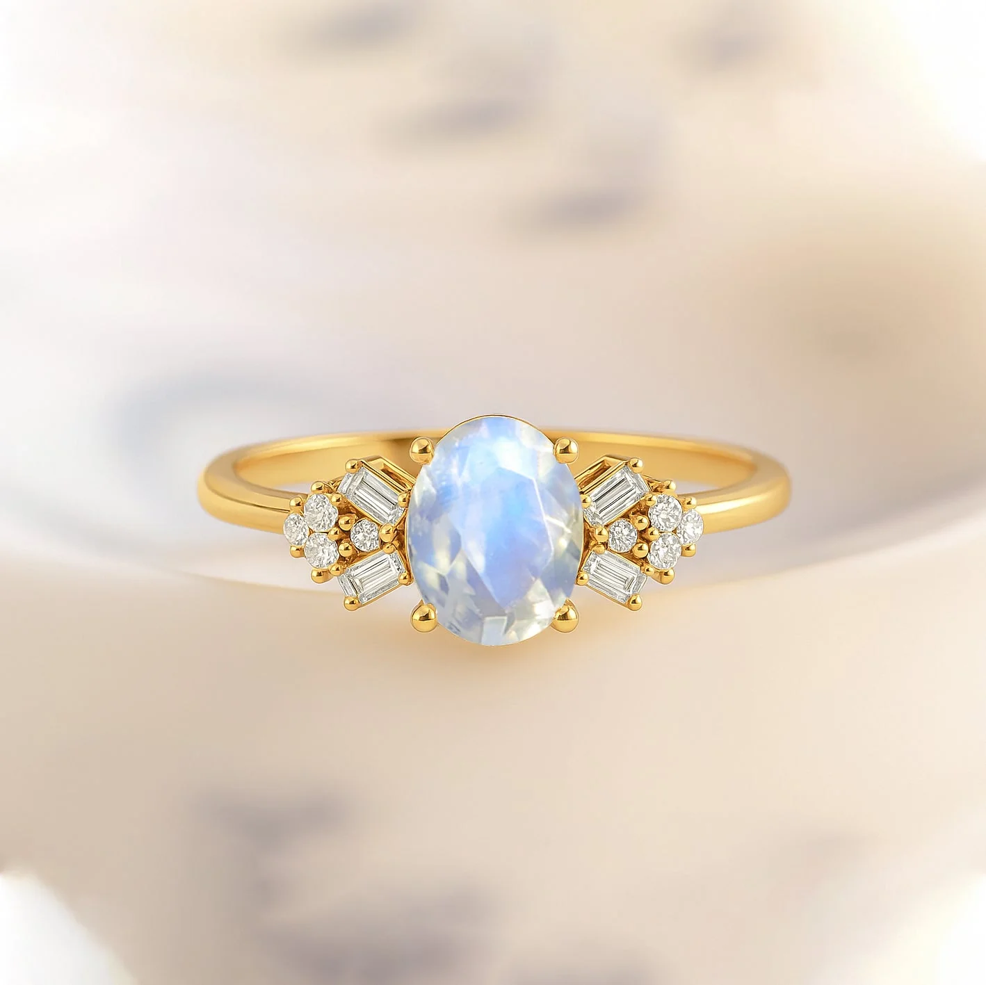 Moonstone Gemstone Ring with Designer Appeal - Image 4