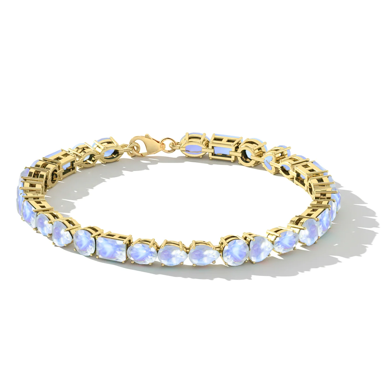 Moonstone Multi Shape Tennis Bracelet in 925 Sterling Silver 15.65 CT - Image 3