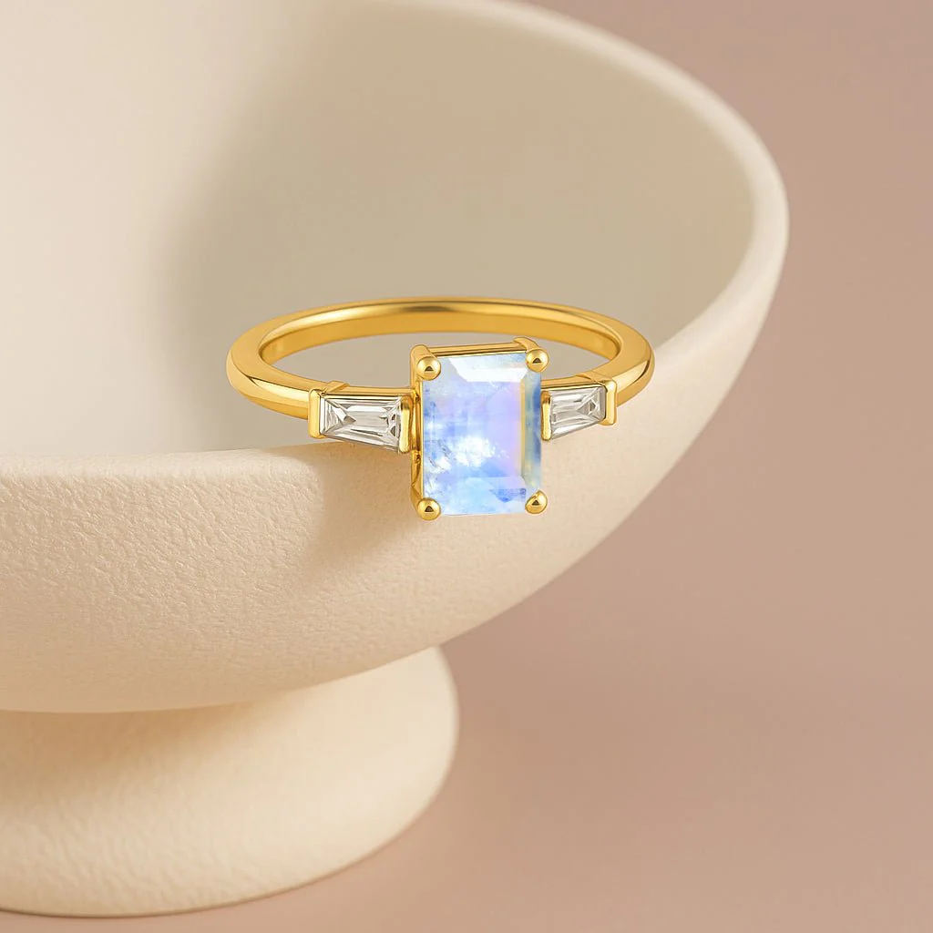 Moonstone Solitaire Ring in Sterling Silver - Image 5