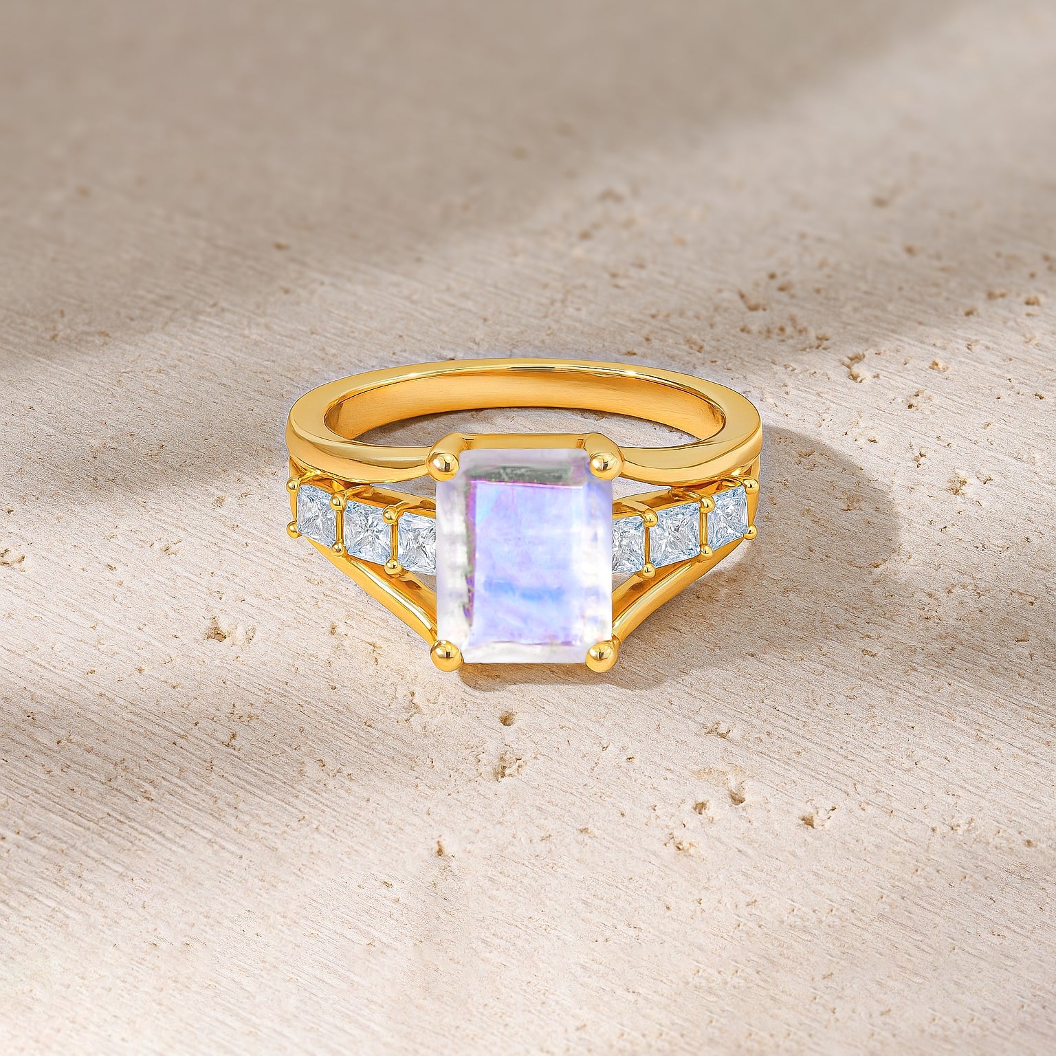 Moonstone Solitaire Ring in Sterling Silver - Image 4