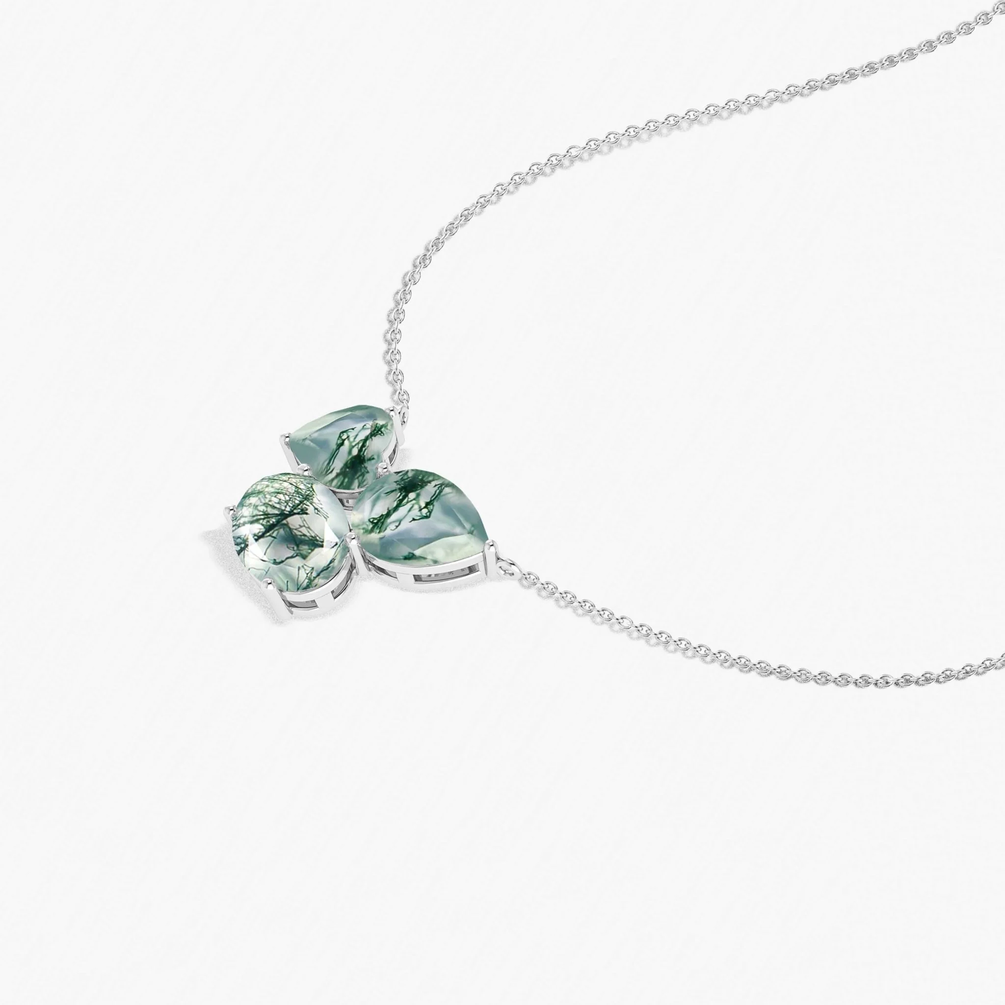 Moss Agate Three Stone Pendant Jewelry - Image 3