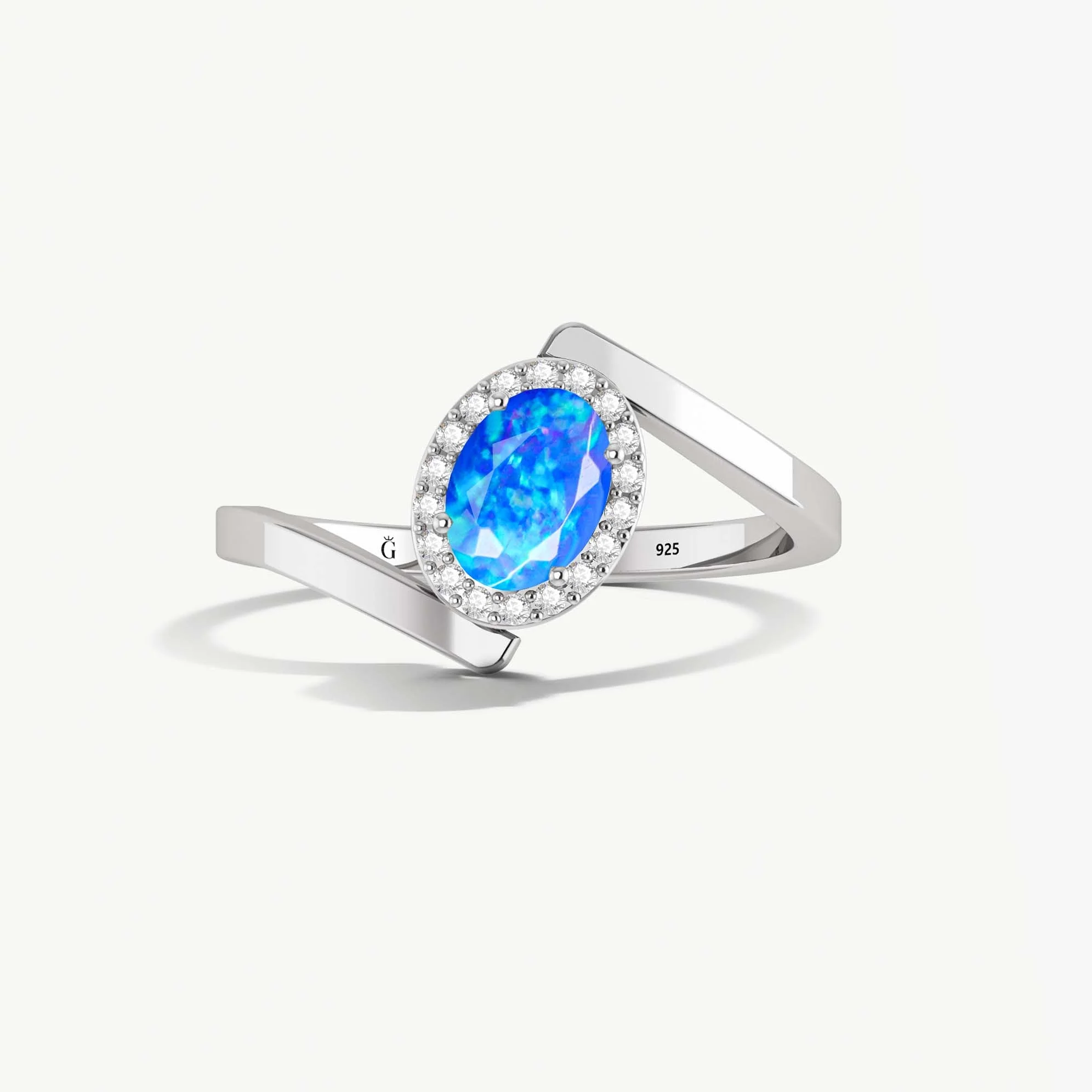 Natural Blue fire Ethiopian opal wedding ring - Image 6