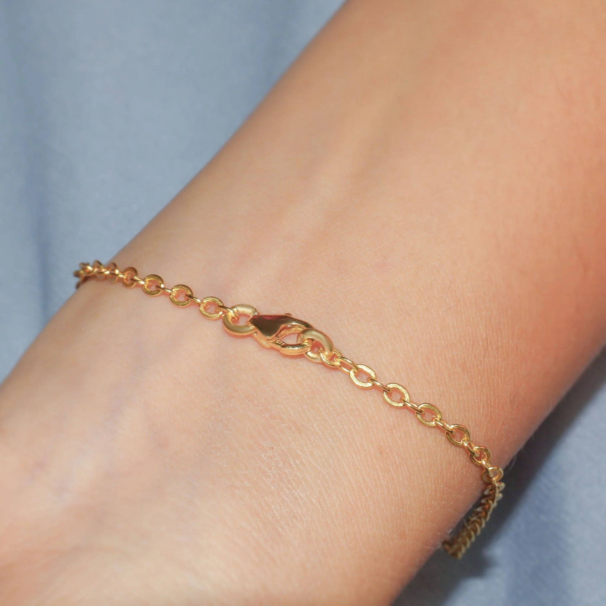 Natural fire Opal beaded Gold Vermail Chain bracelet for women - Image 4