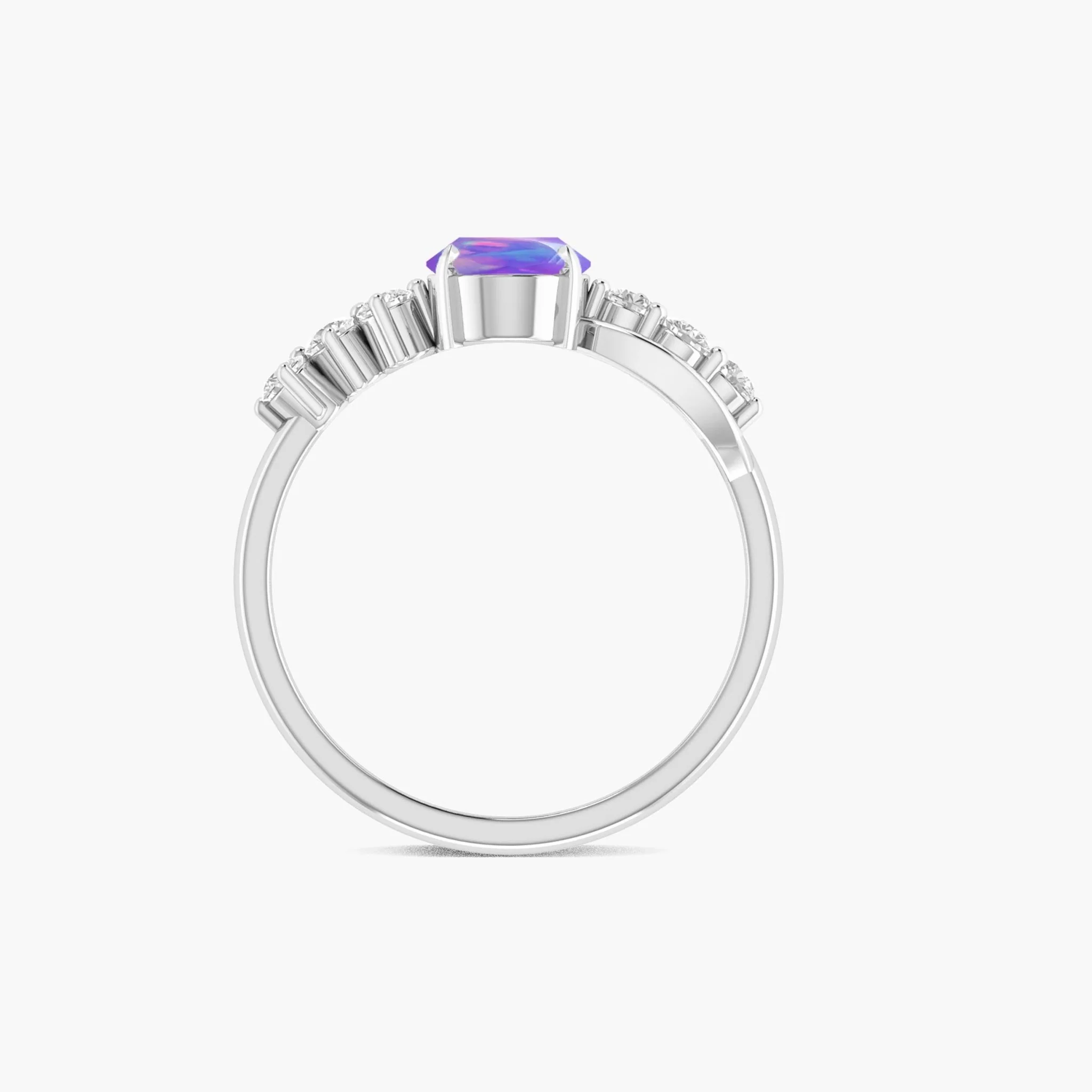 Natural Lavender Opal Solitaire with Accents Ring with Gold Filled & Sterling Silver - Image 5