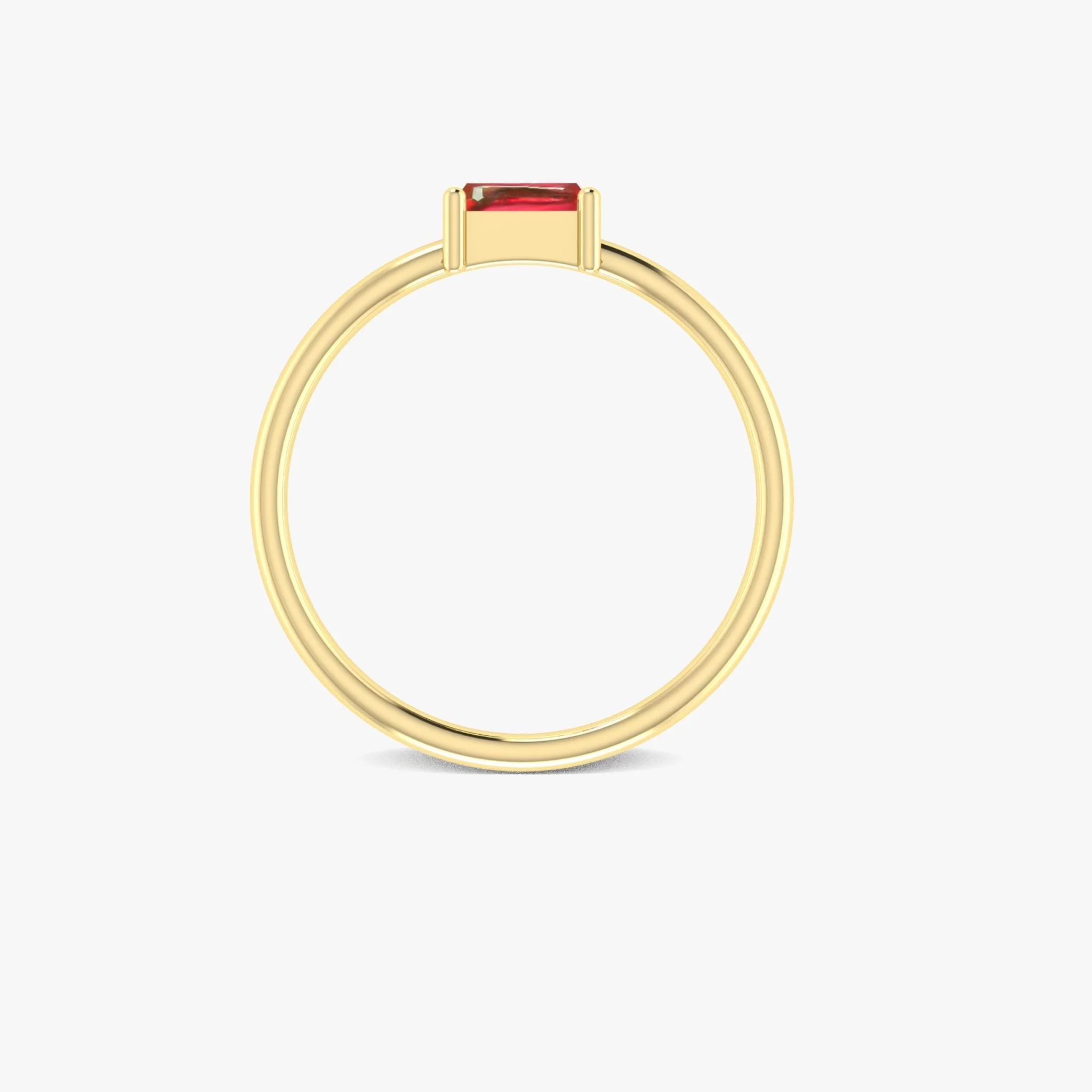Natural Ruby SINGLE BAGUETTE STONE SOLITAIRE RING - Image 5