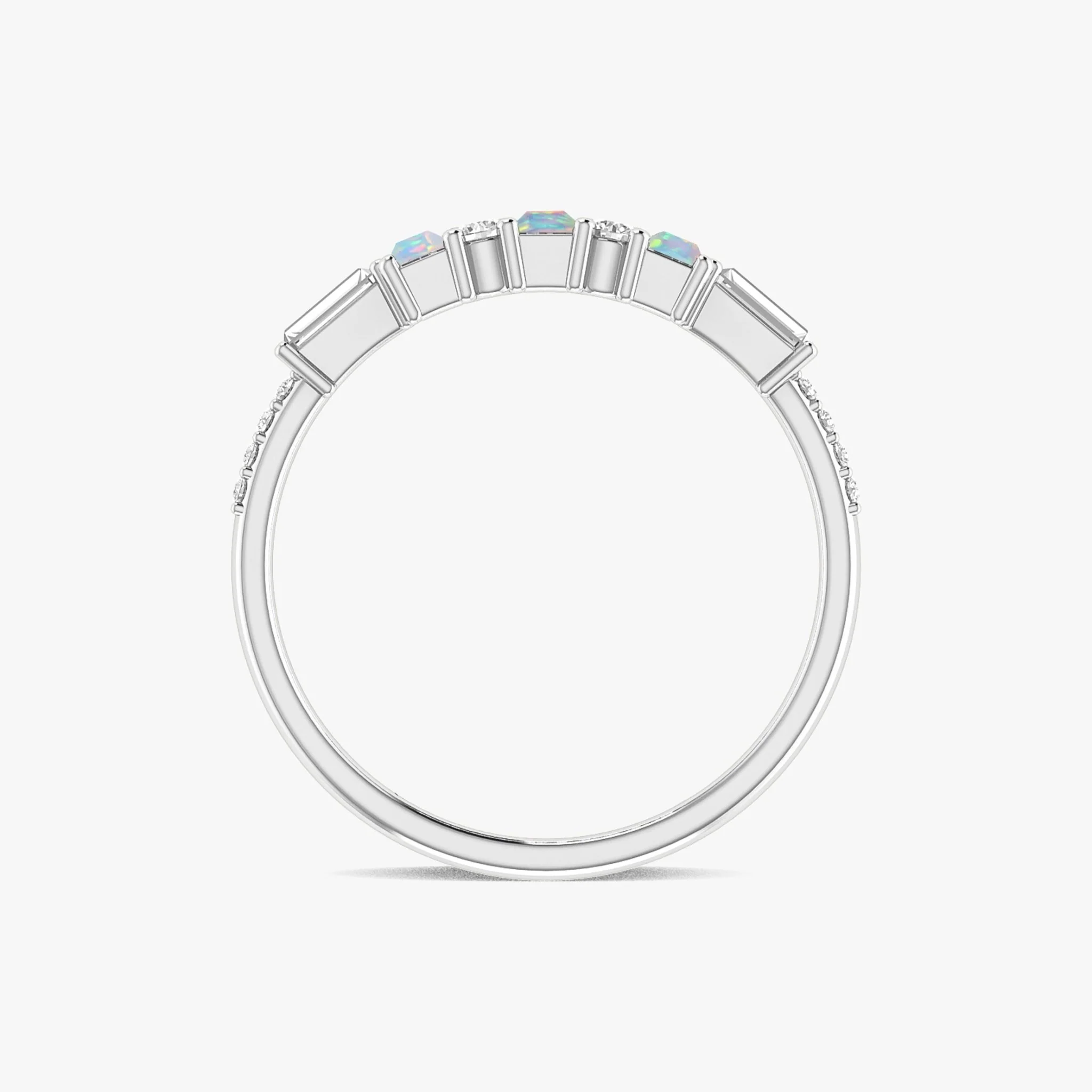 Natural White Opal Designer Ring with Zircon - Image 4