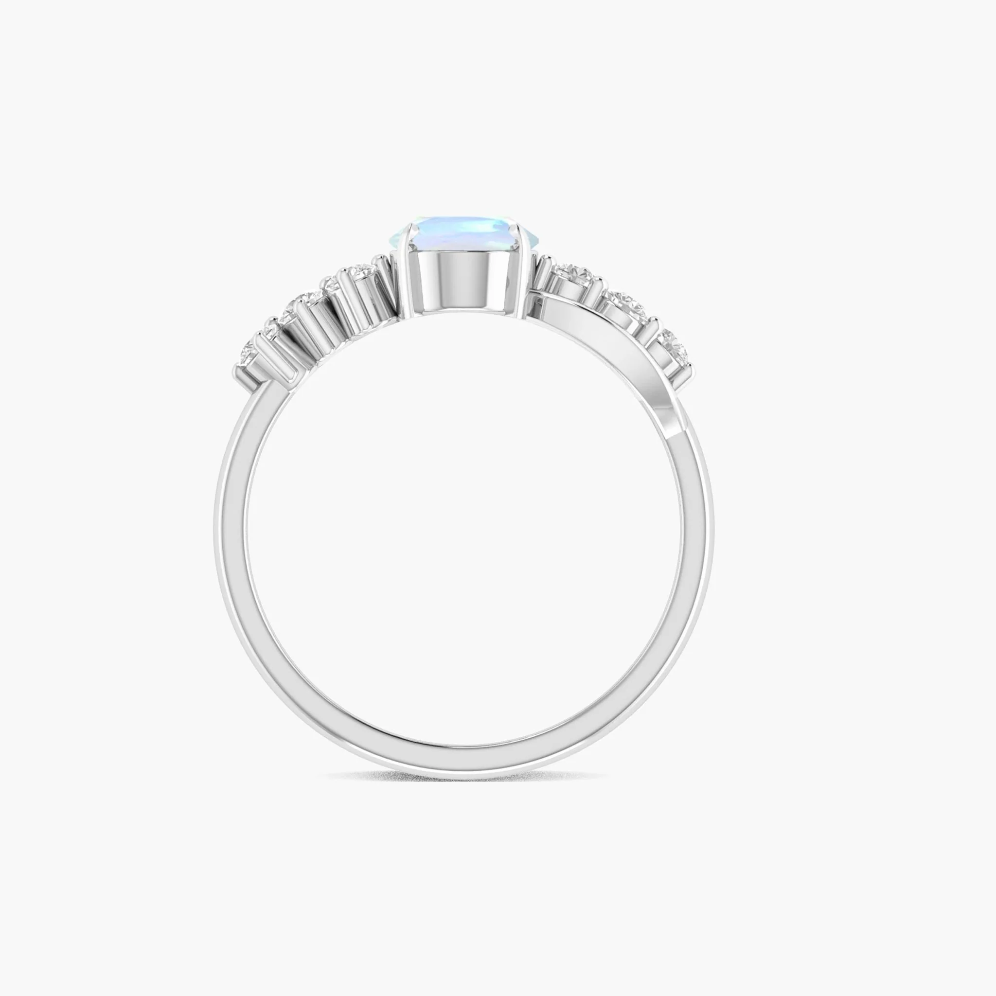 Natural White Opal Solitaire with Accents Ring with Gold Filled & Sterling Silver - Image 5