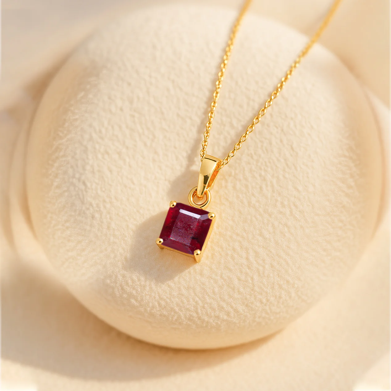 Octagon Ruby Solitaire Pendant Necklace in 925 Sterling Silver 7mm Stone 1.50ct - Image 9