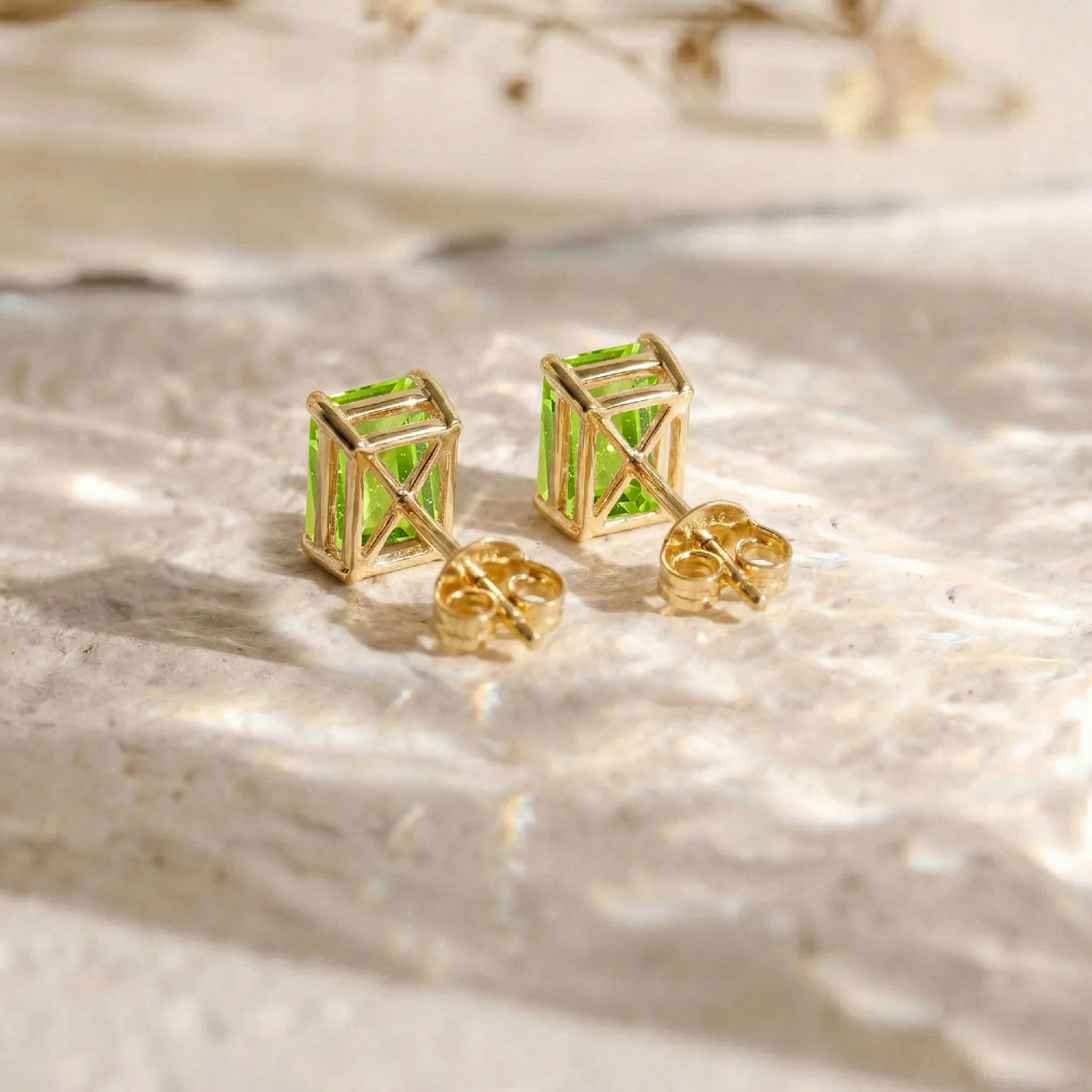 Luxury Peridot Octagon Stud Earrings in 925 Sterling Silver 5.35ct - Image 18