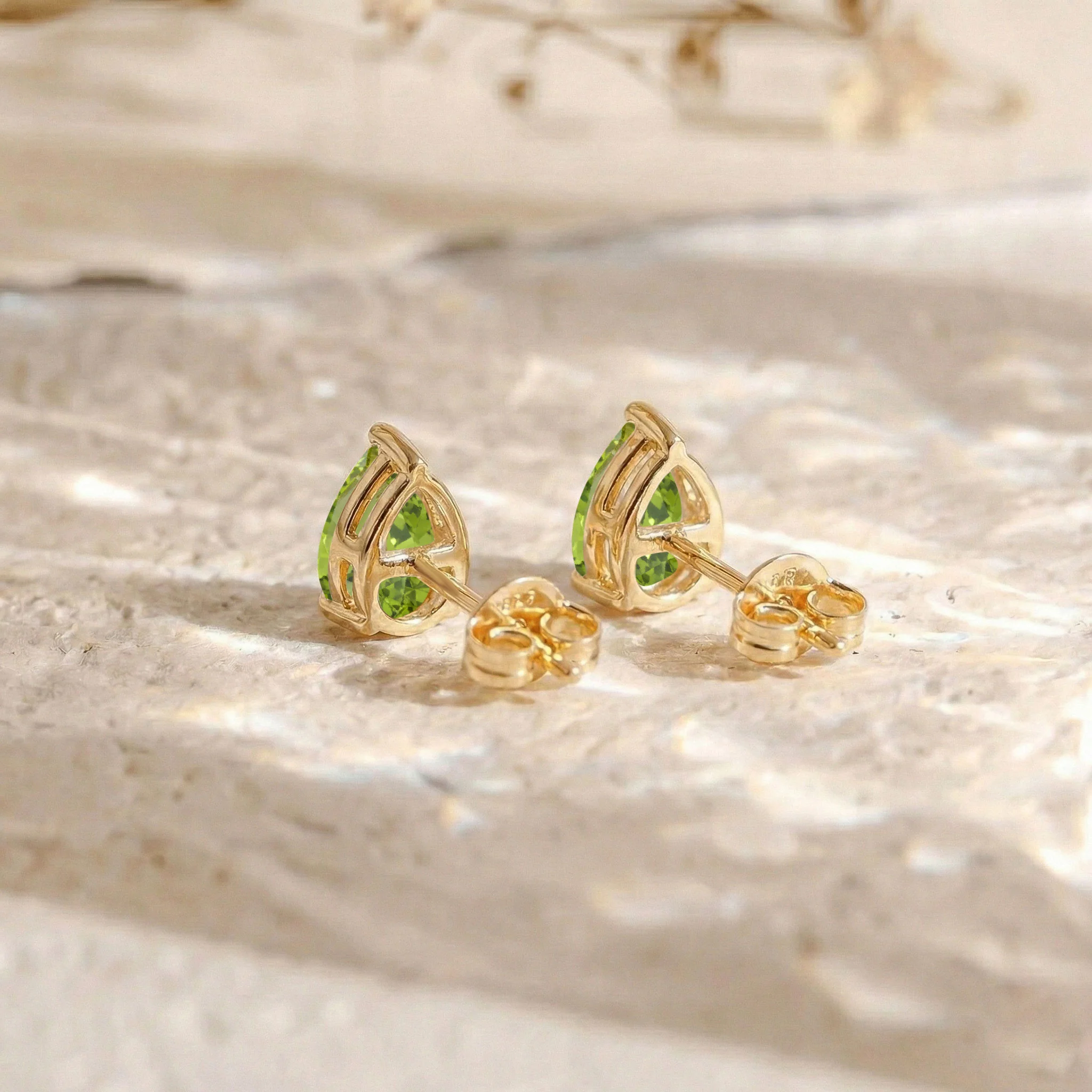 Peridot Pear Solitaire Stud Earring in 925 Sterling Silver 10X8 MM 5.35ct - Image 11