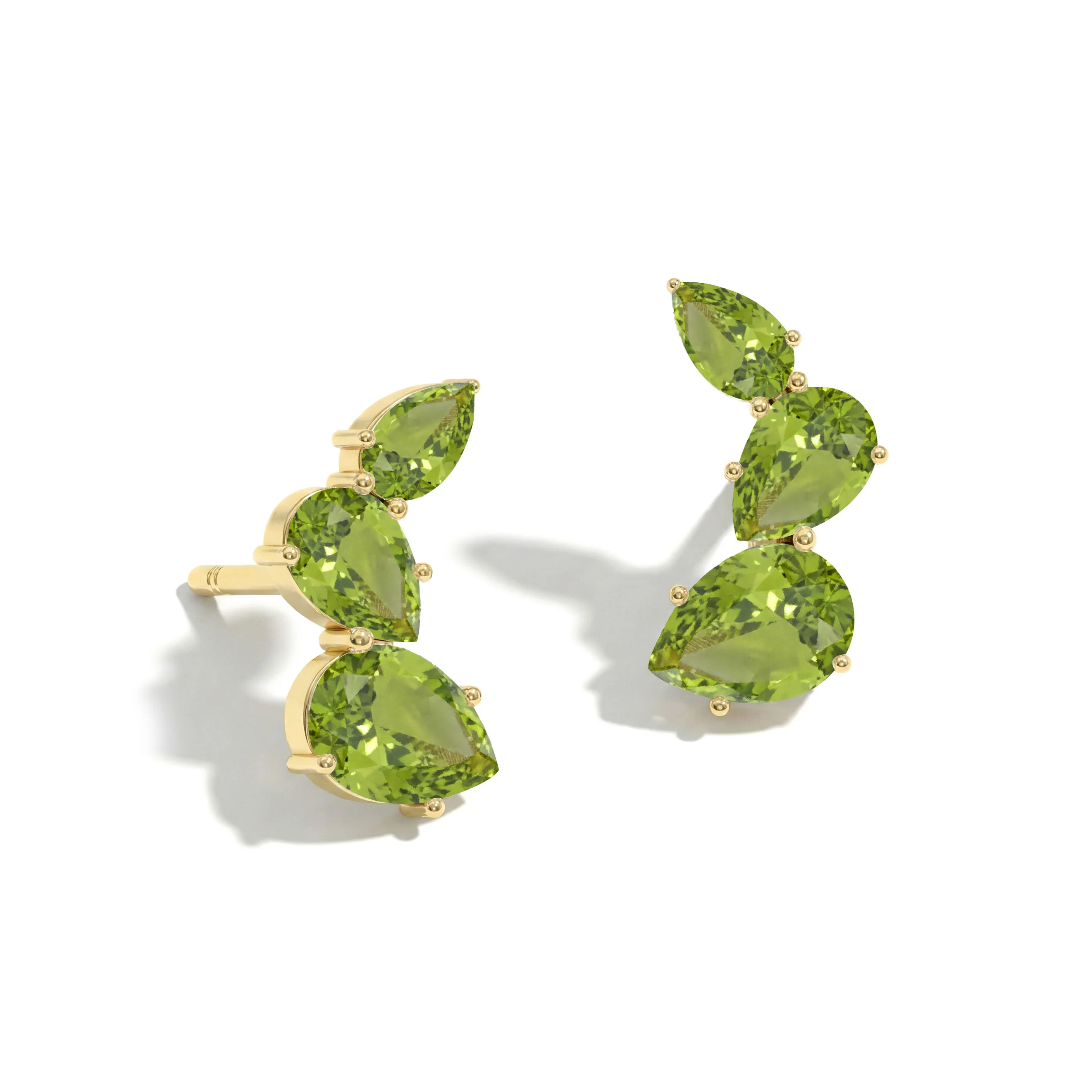 Peridot Pear Stud Earrings in 925 Sterling Silver 3.30ct - Image 10