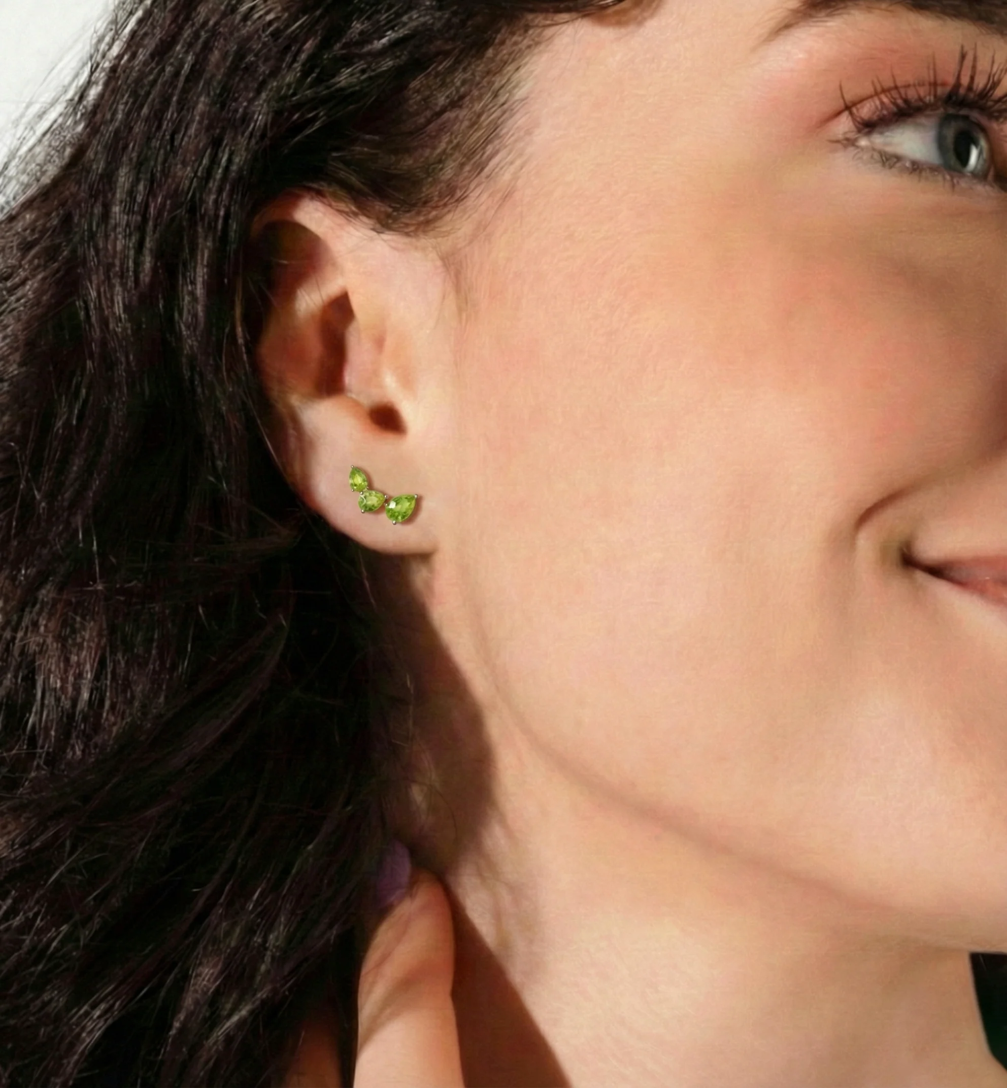 Peridot Pear Stud Earrings in 925 Sterling Silver 3.30ct - Image 14