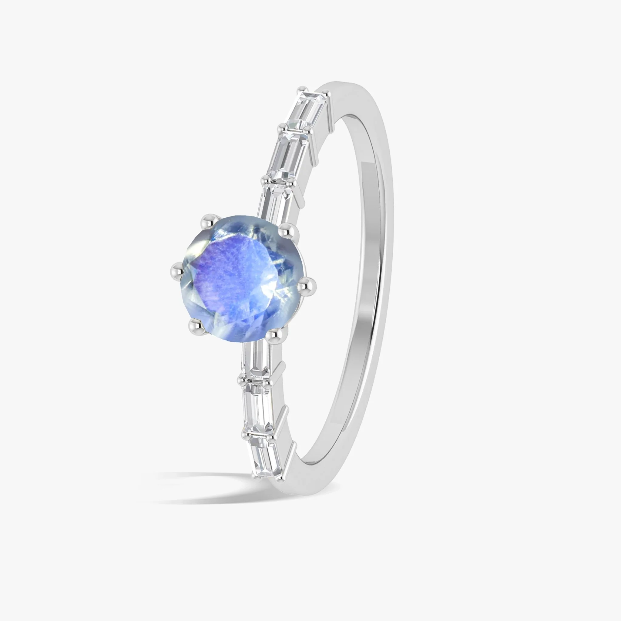 Rainbow Moonstone Seven Stone Design Ring - Image 5