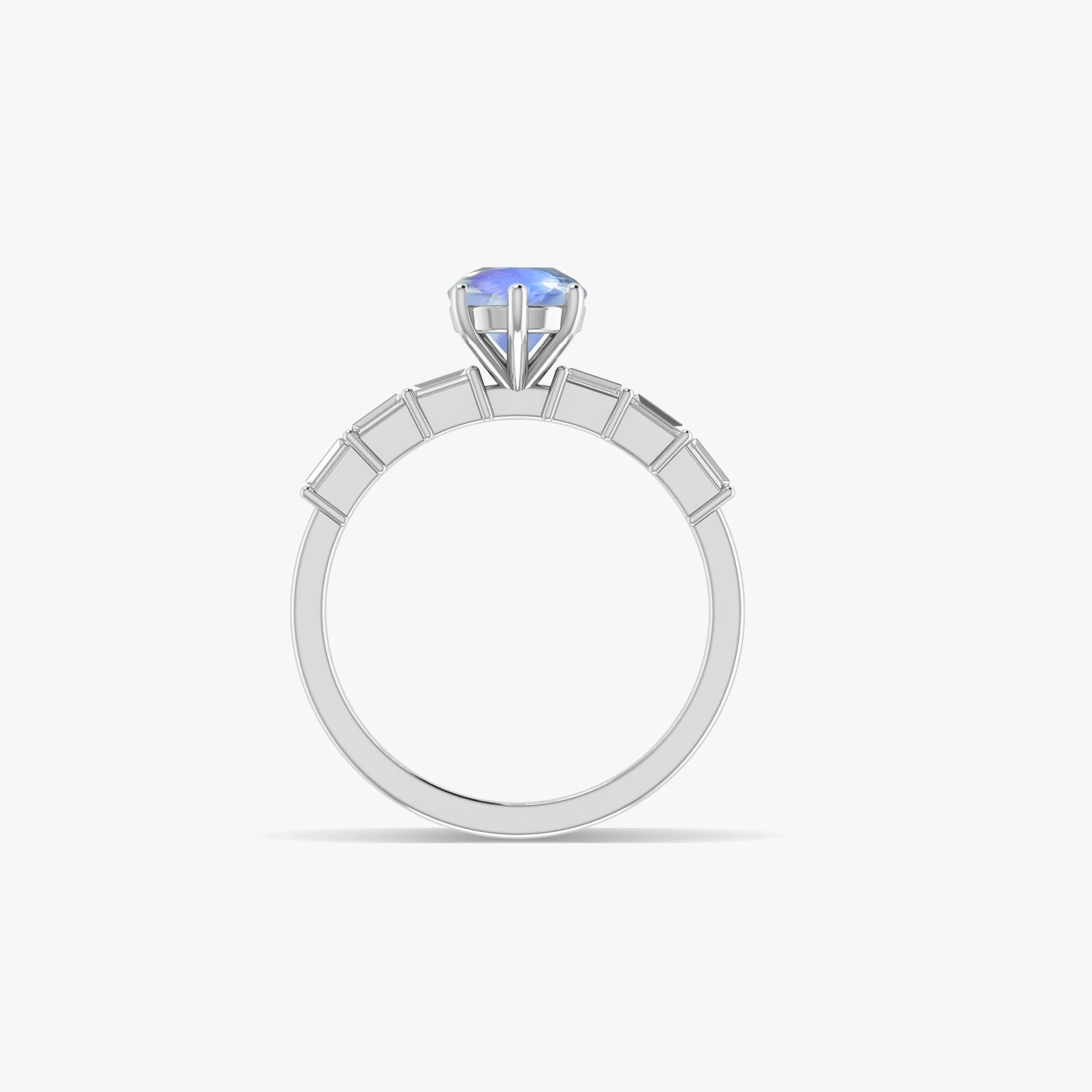 Rainbow Moonstone Seven Stone Design Ring - Image 6
