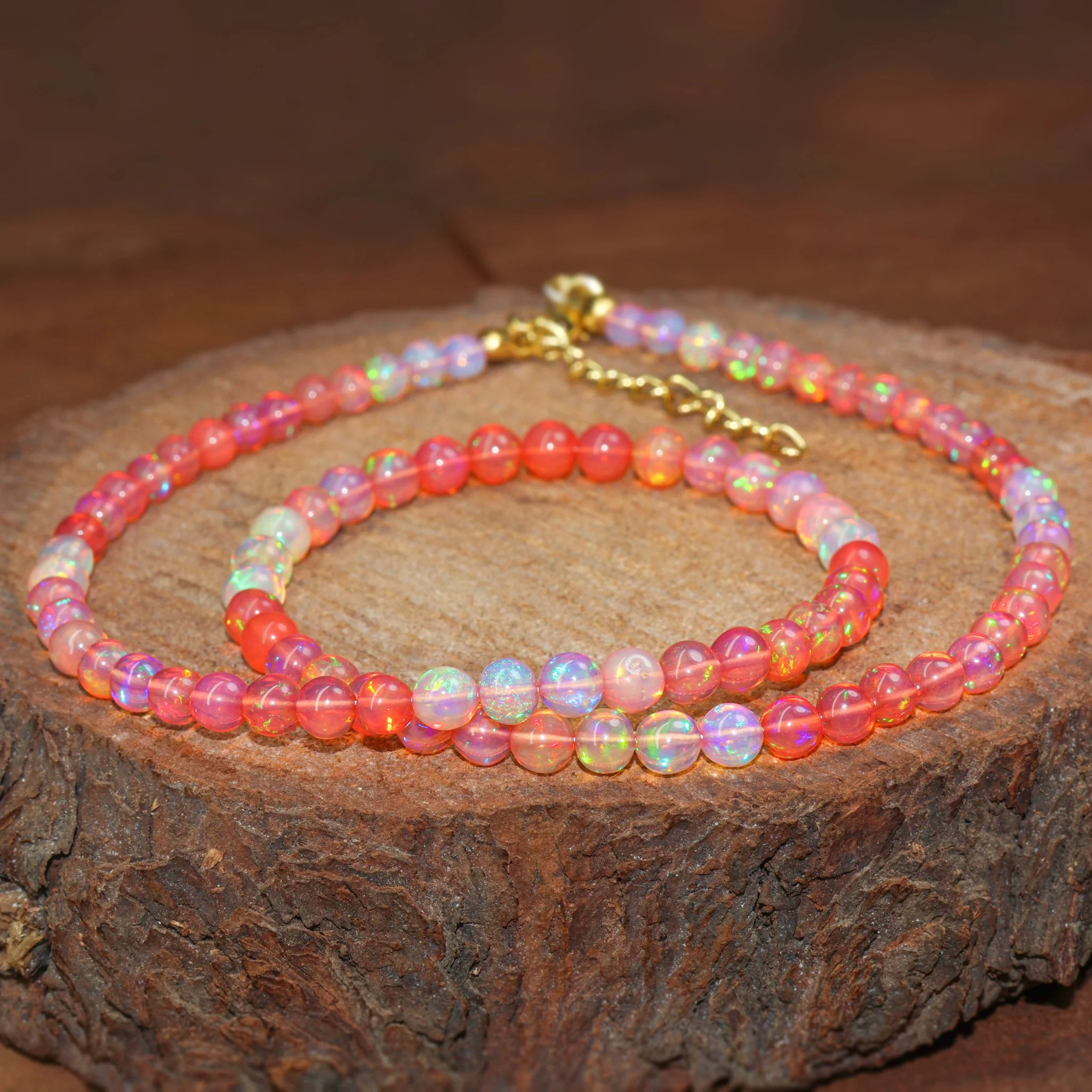 Red Opal Necklace Shaded Gemstone - Image 3