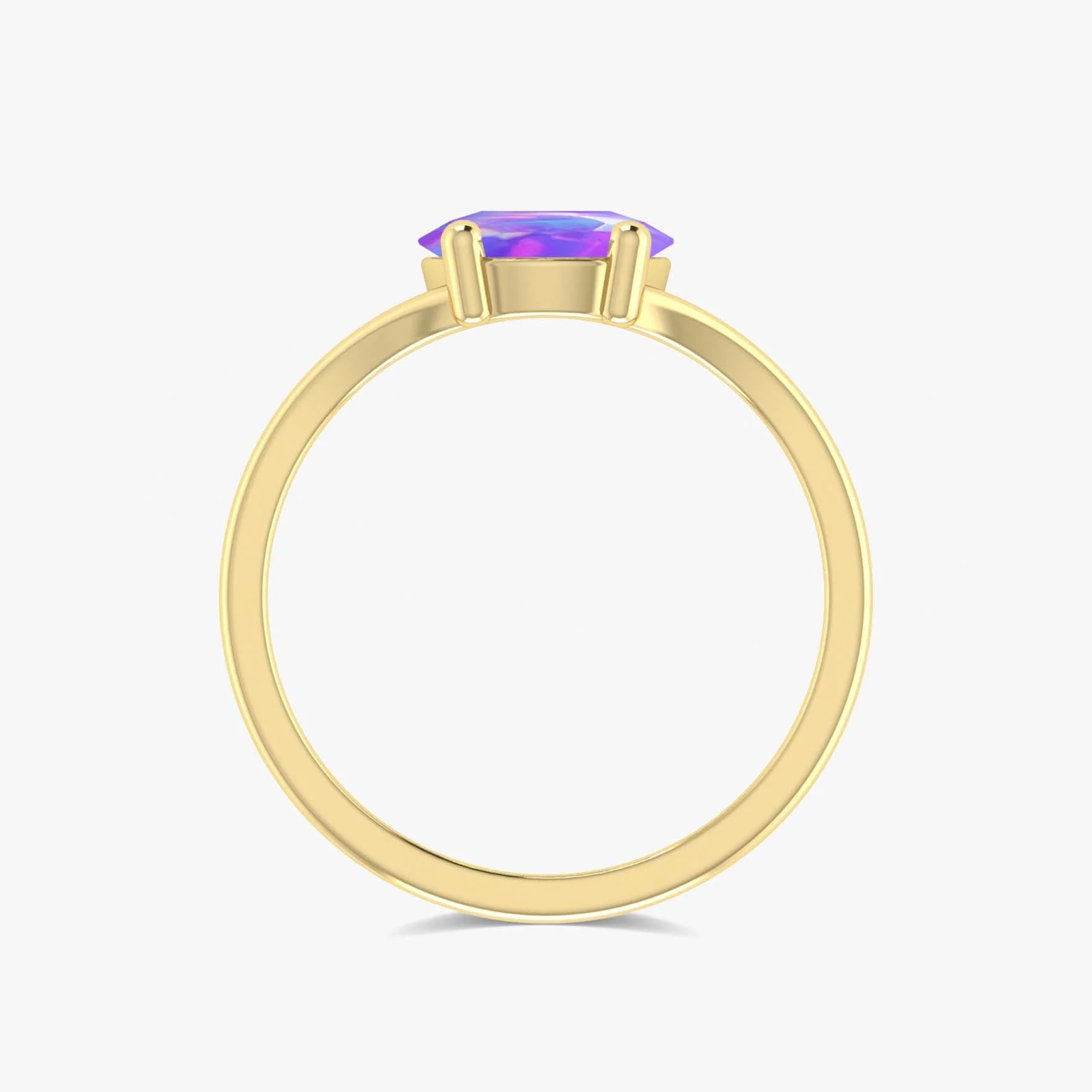 Round Faceted Lavender Opal Stone Statement Ring - Image 2