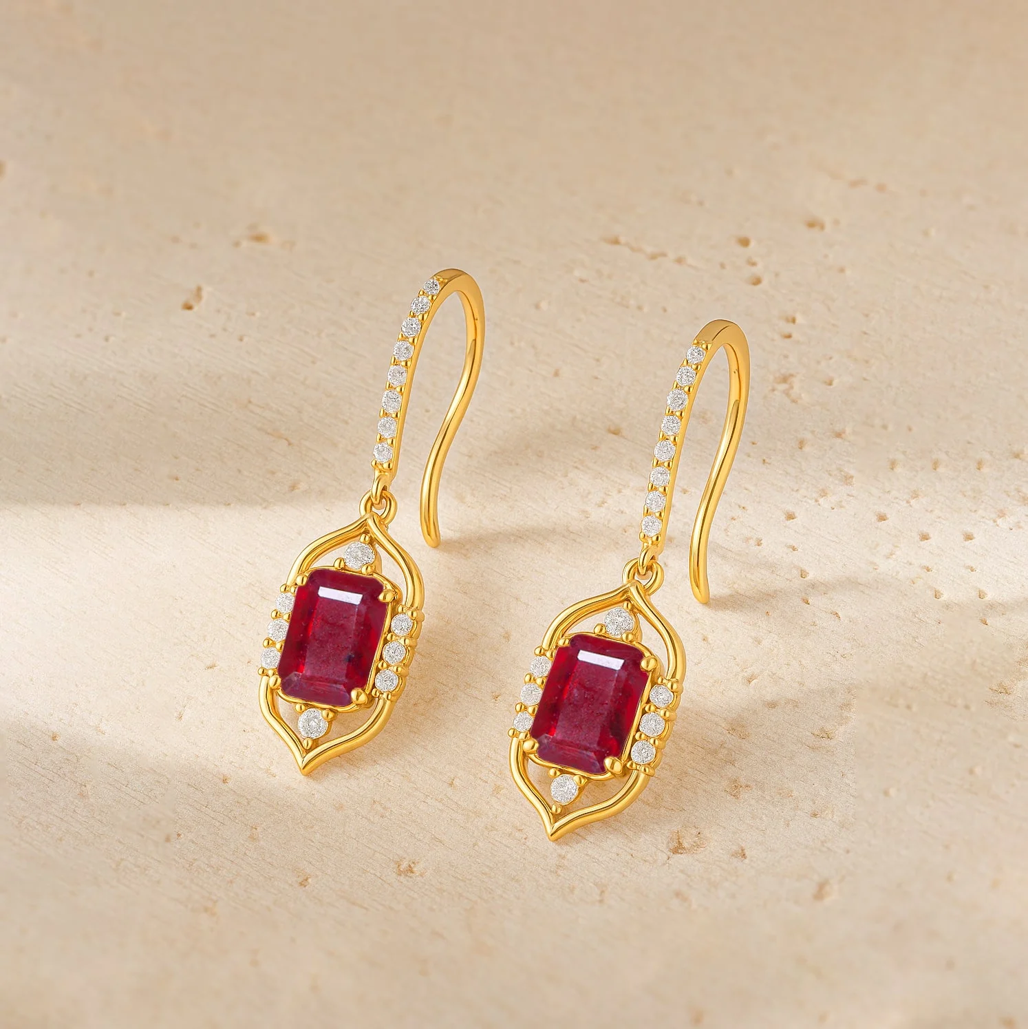 Ruby Drop Silver Earrings - Elegant Style and Shine - Image 5