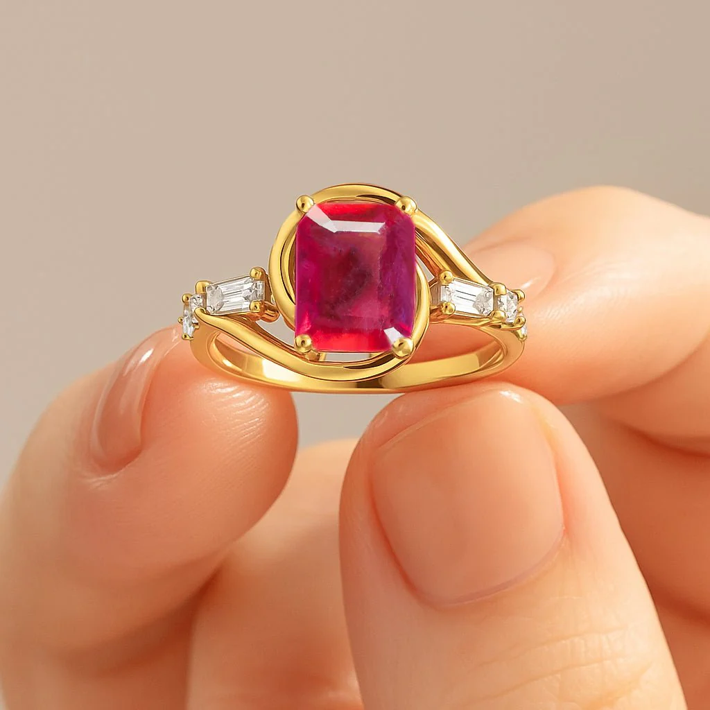 Ruby Gemstone Statement Ring for Women - Image 3