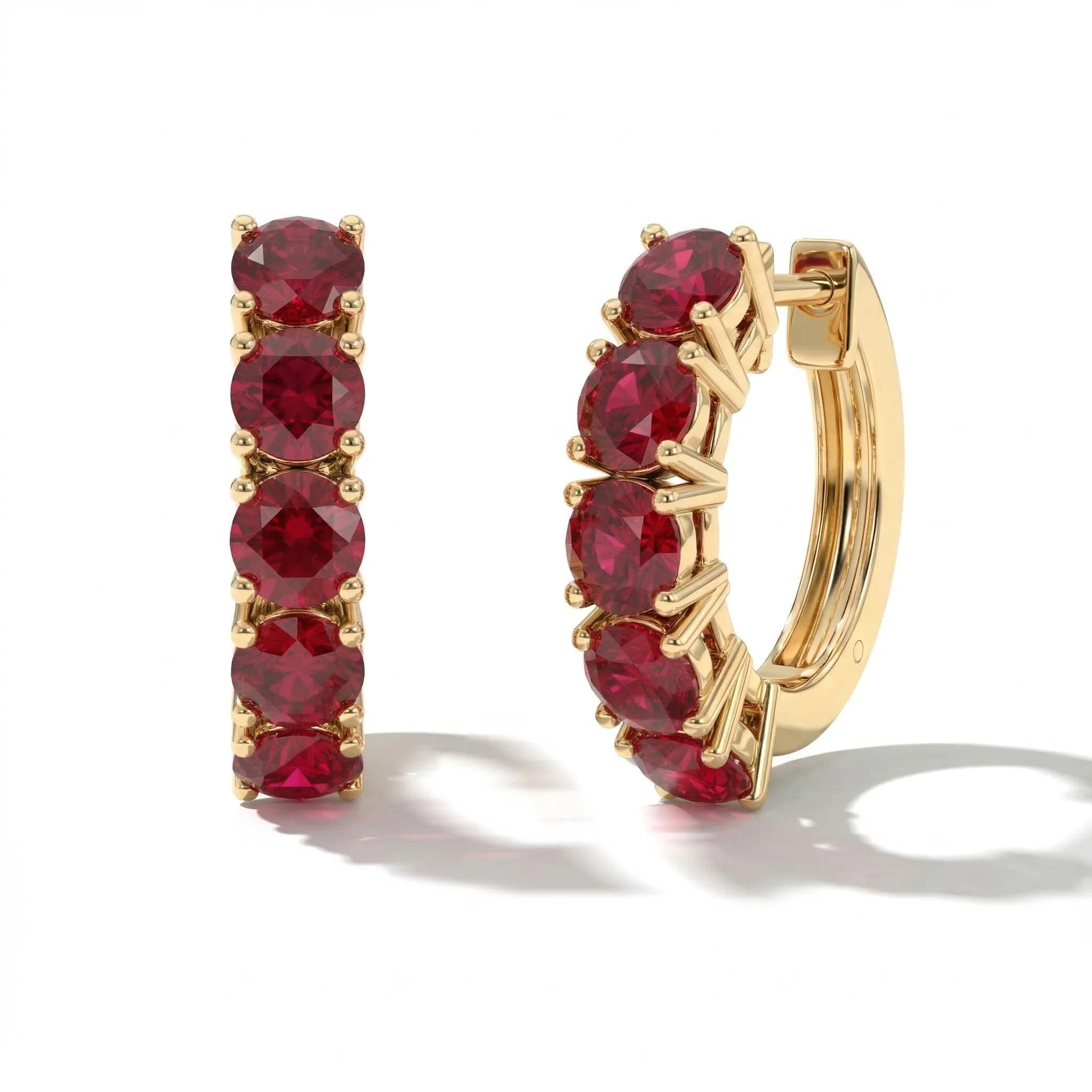 Ruby Round Hoop Earrings in 925 Sterling Silver 3MM 3ct - Image 8
