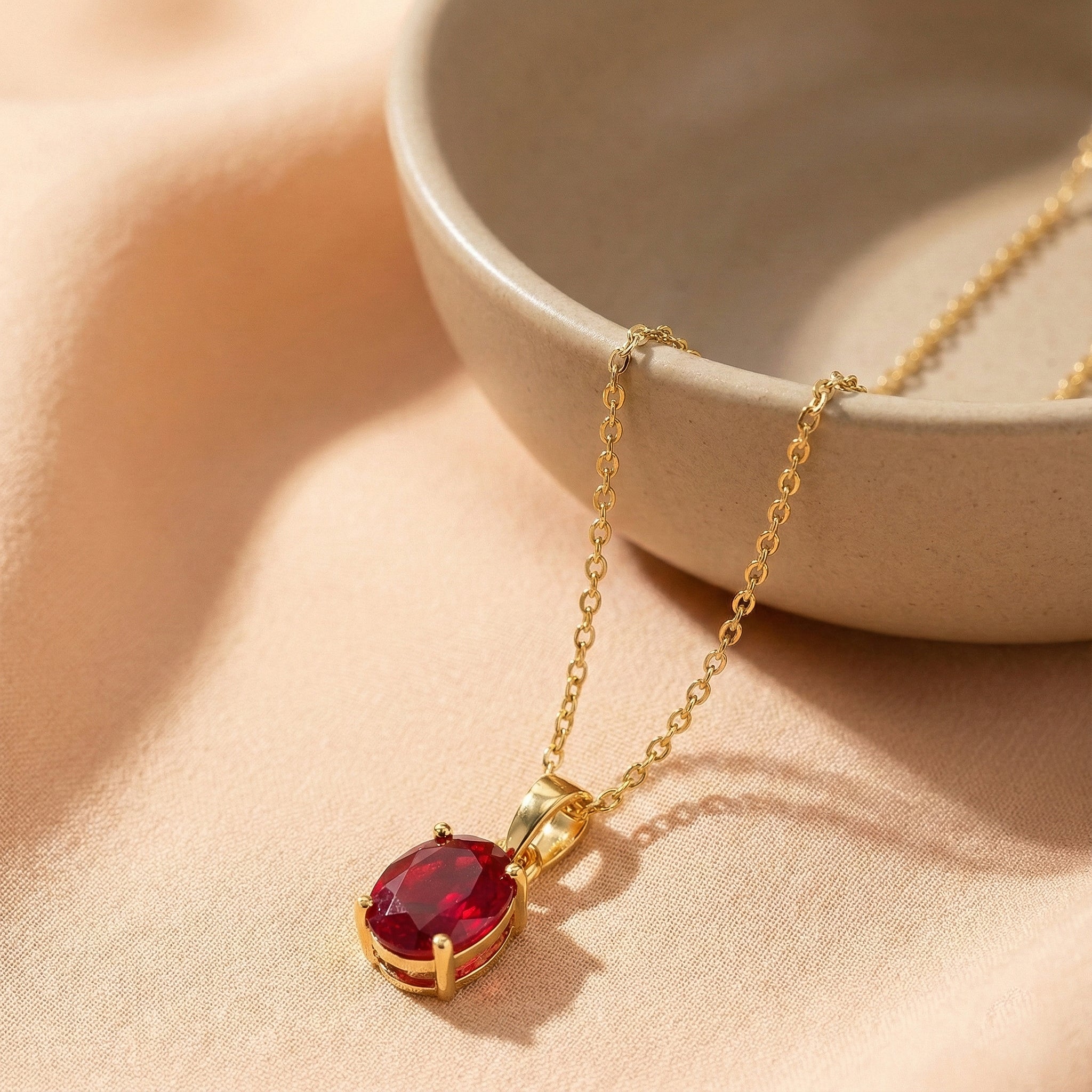 Ruby Solitaire Pendant Necklace in 925 Sterling Silver 9x7 MM 1.4ct - Image 27