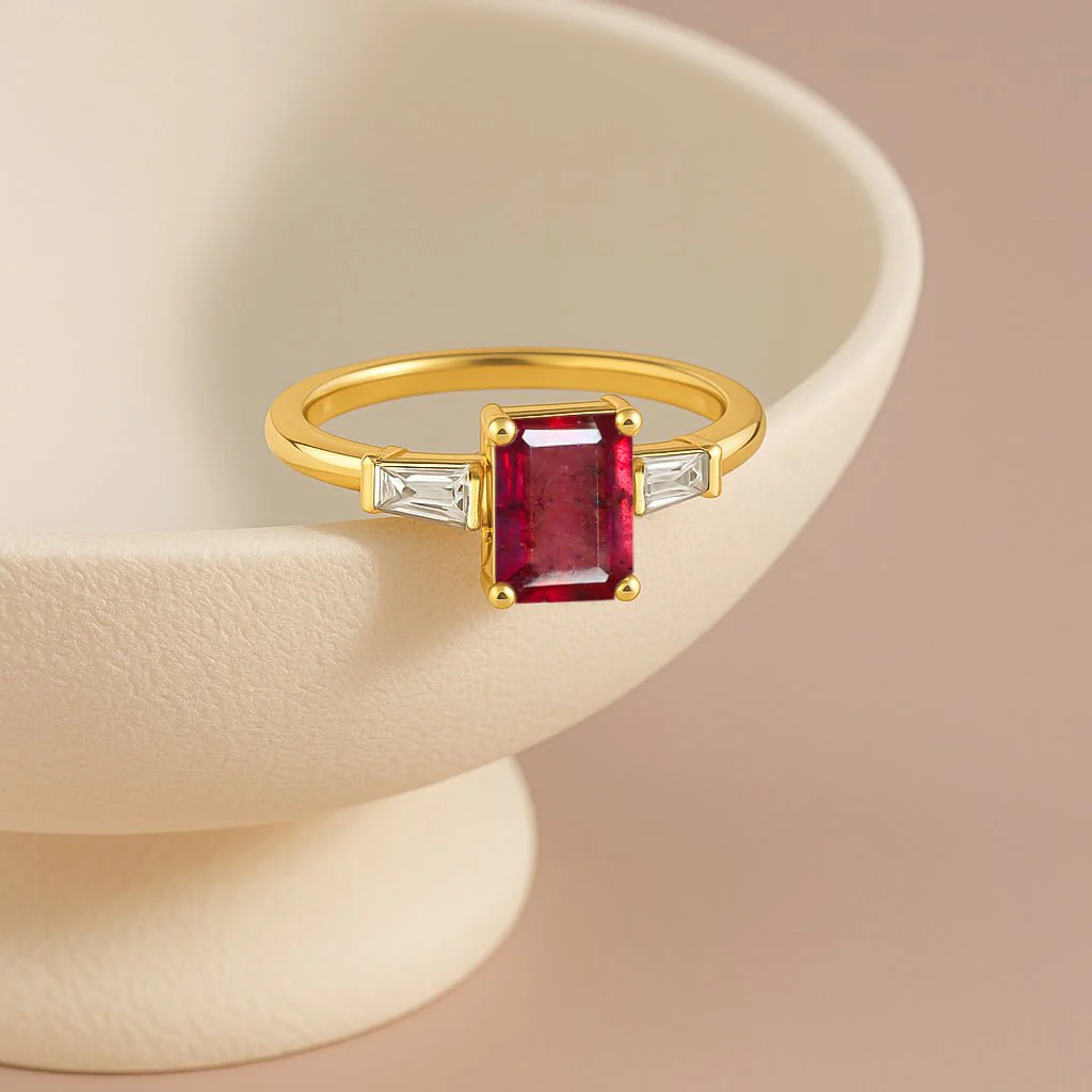 Ruby Solitaire Ring in Sterling Silver - Image 5