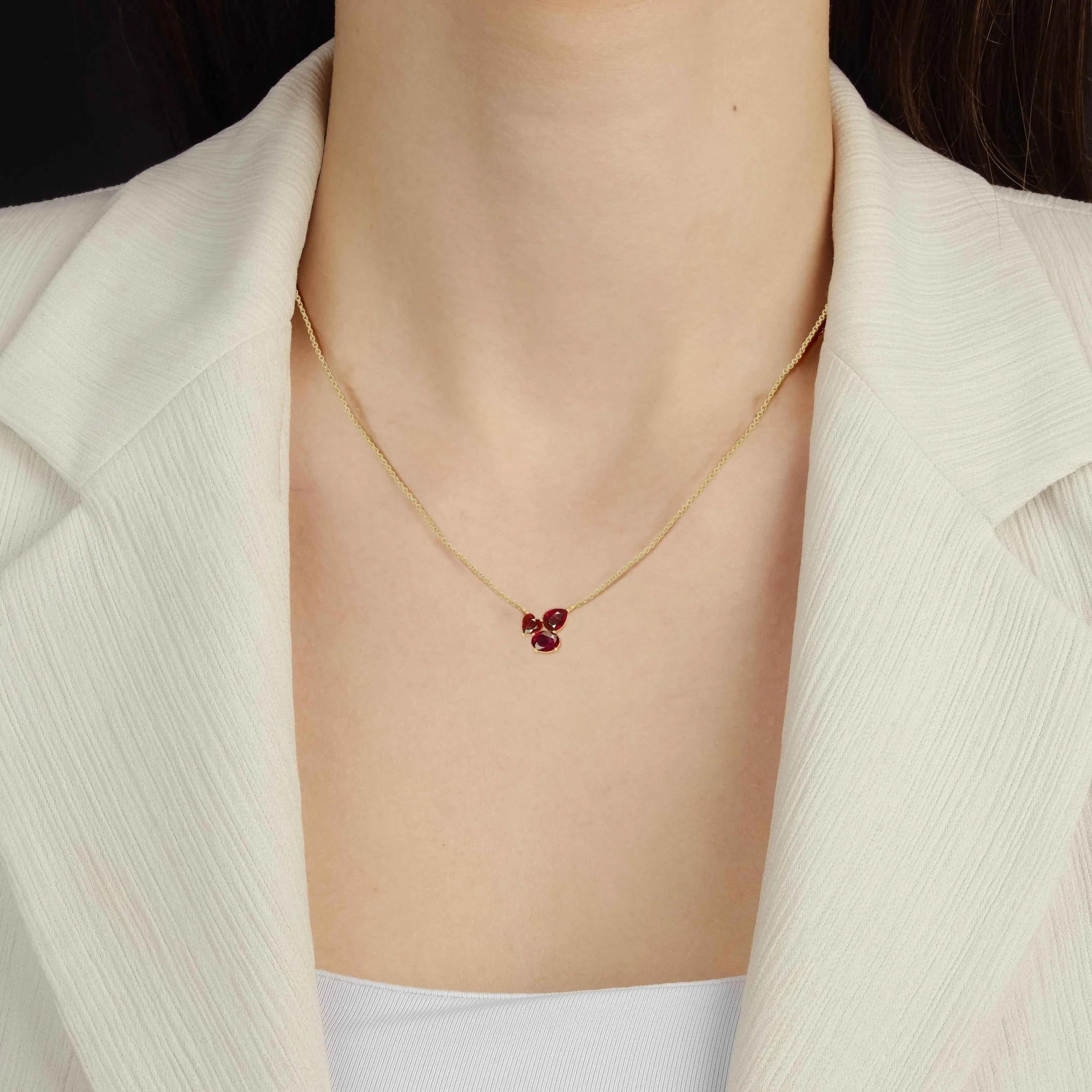 Ruby Three Stone Pendant Jewelry - Image 5