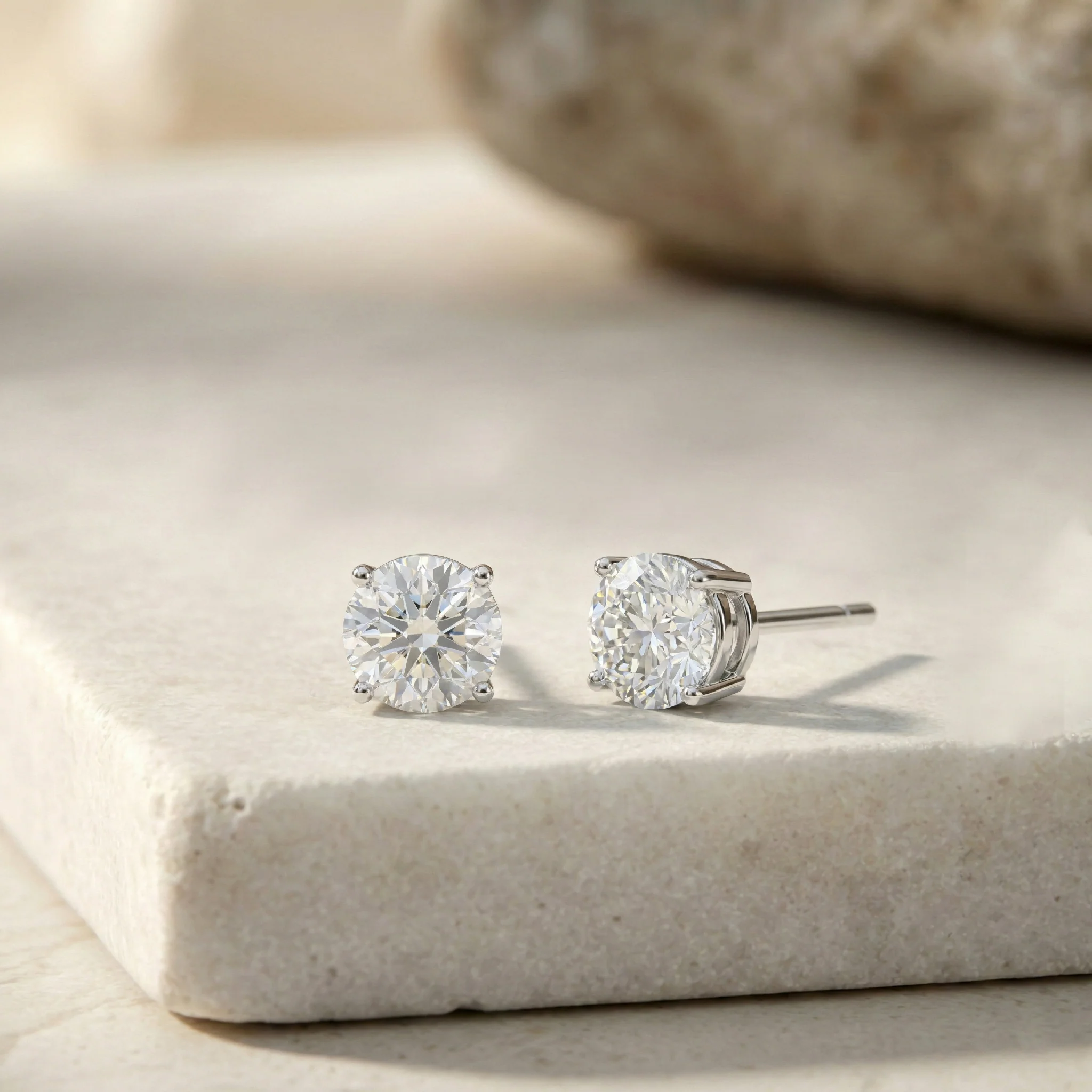 Simulated Diamond CZ Round Stud Earrings in 925 Sterling Silver 5.15ct - Image 3
