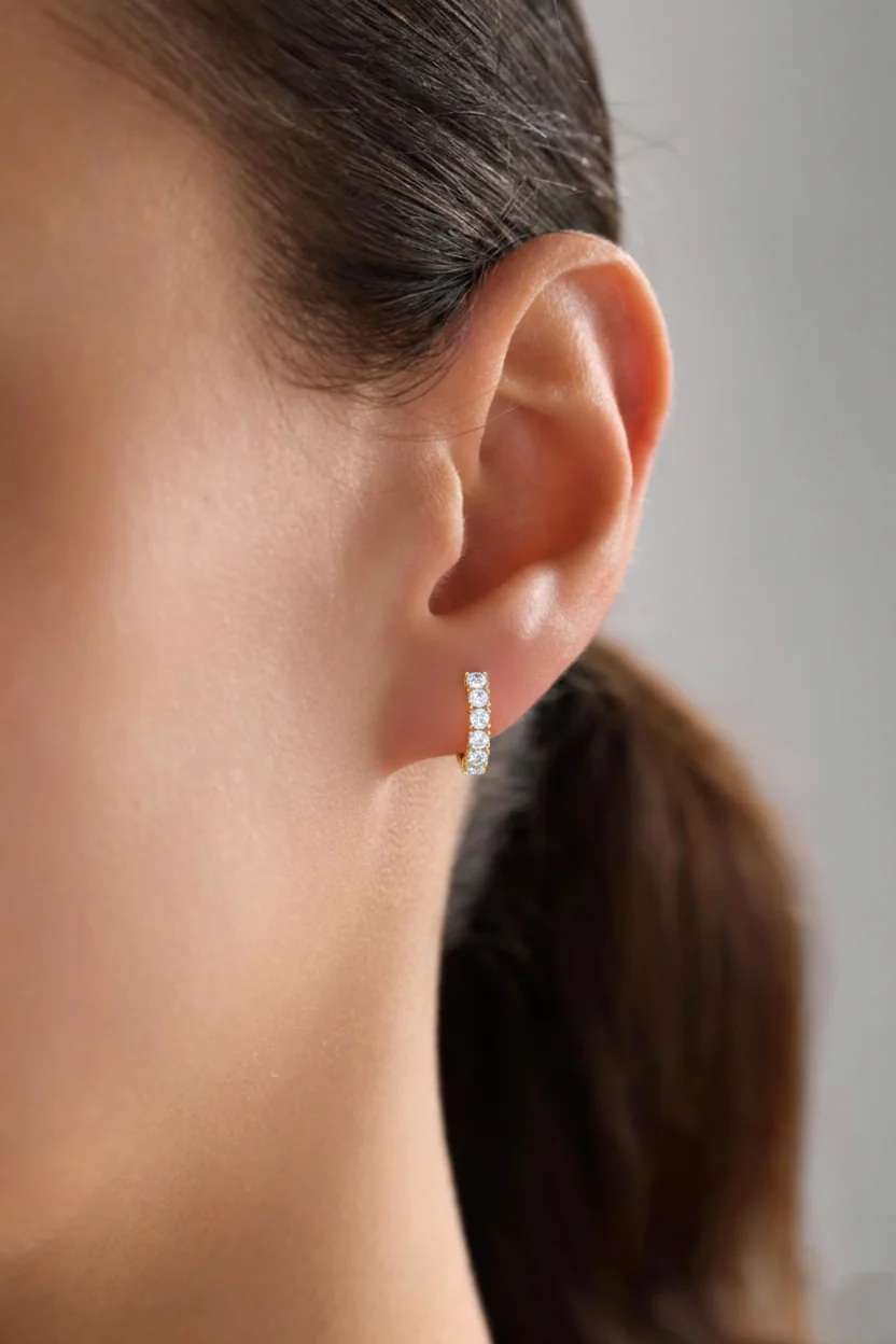 Simulated Diamond Round Hoop Earrings in 925 Sterling Silver 3MM 3ct - Image 14