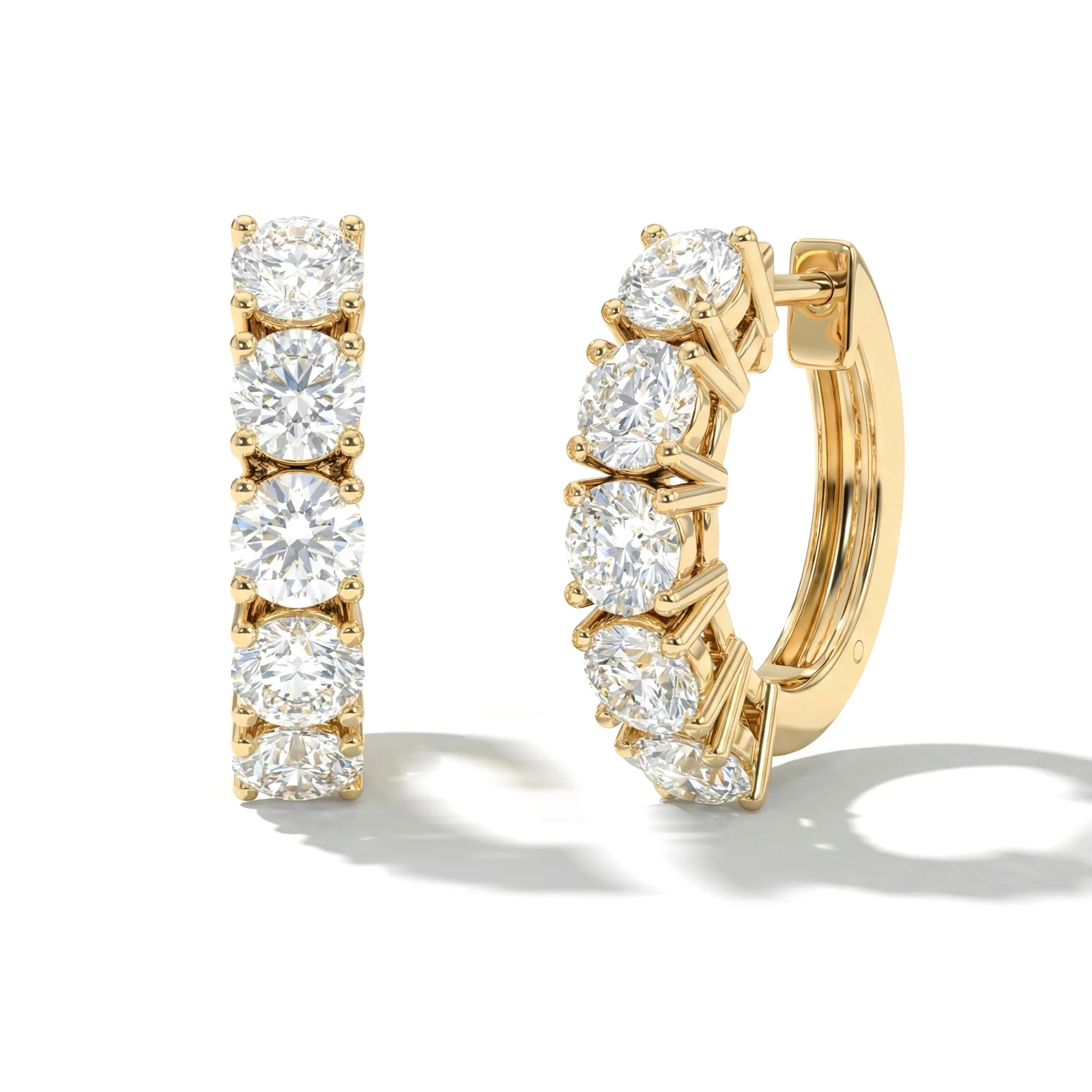 Simulated Diamond Round Hoop Earrings in 925 Sterling Silver 3MM 3ct - Image 8