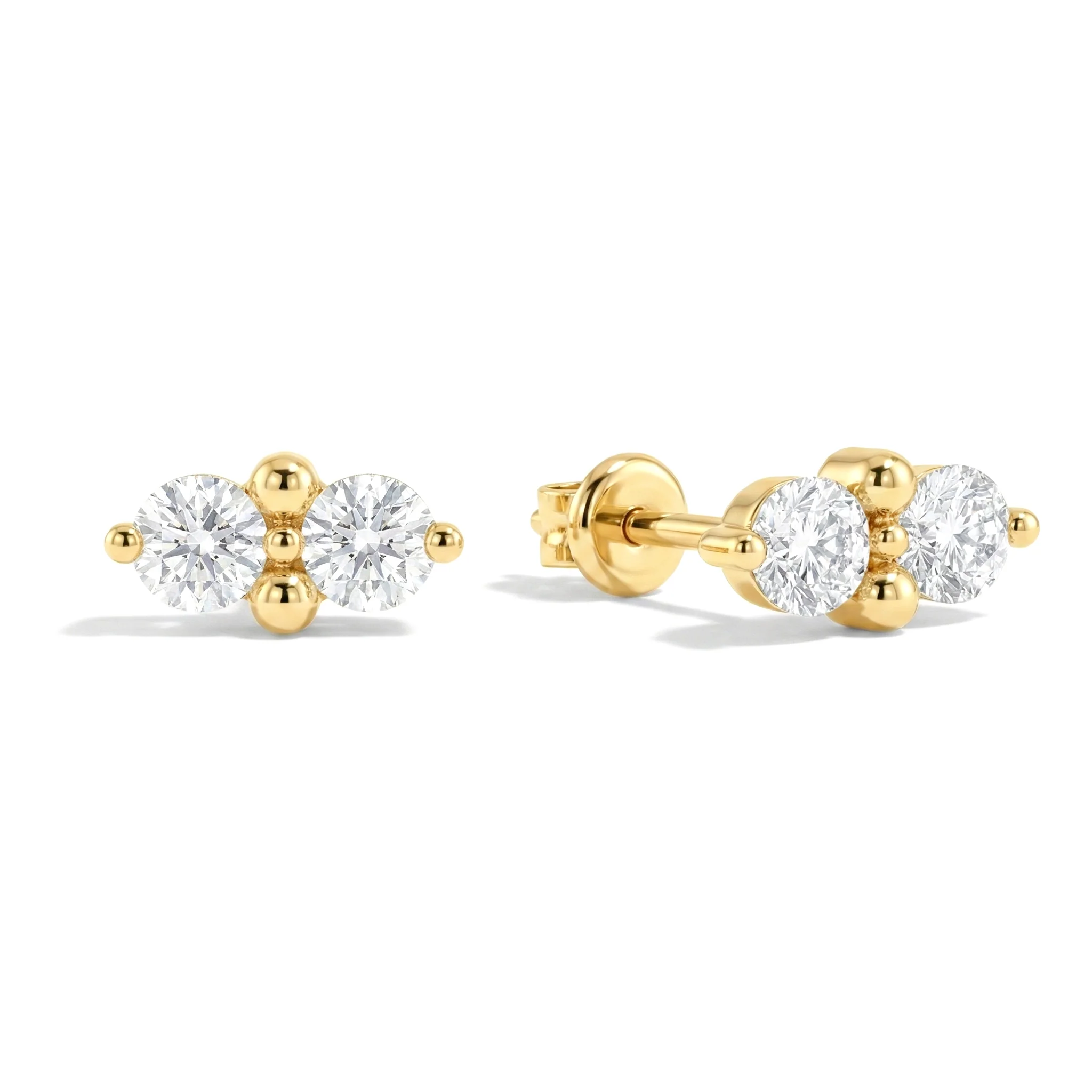 Simulated Diamond Round Stud Earrings in 925 Sterling Silver 3 MM 1.20ct - Image 14