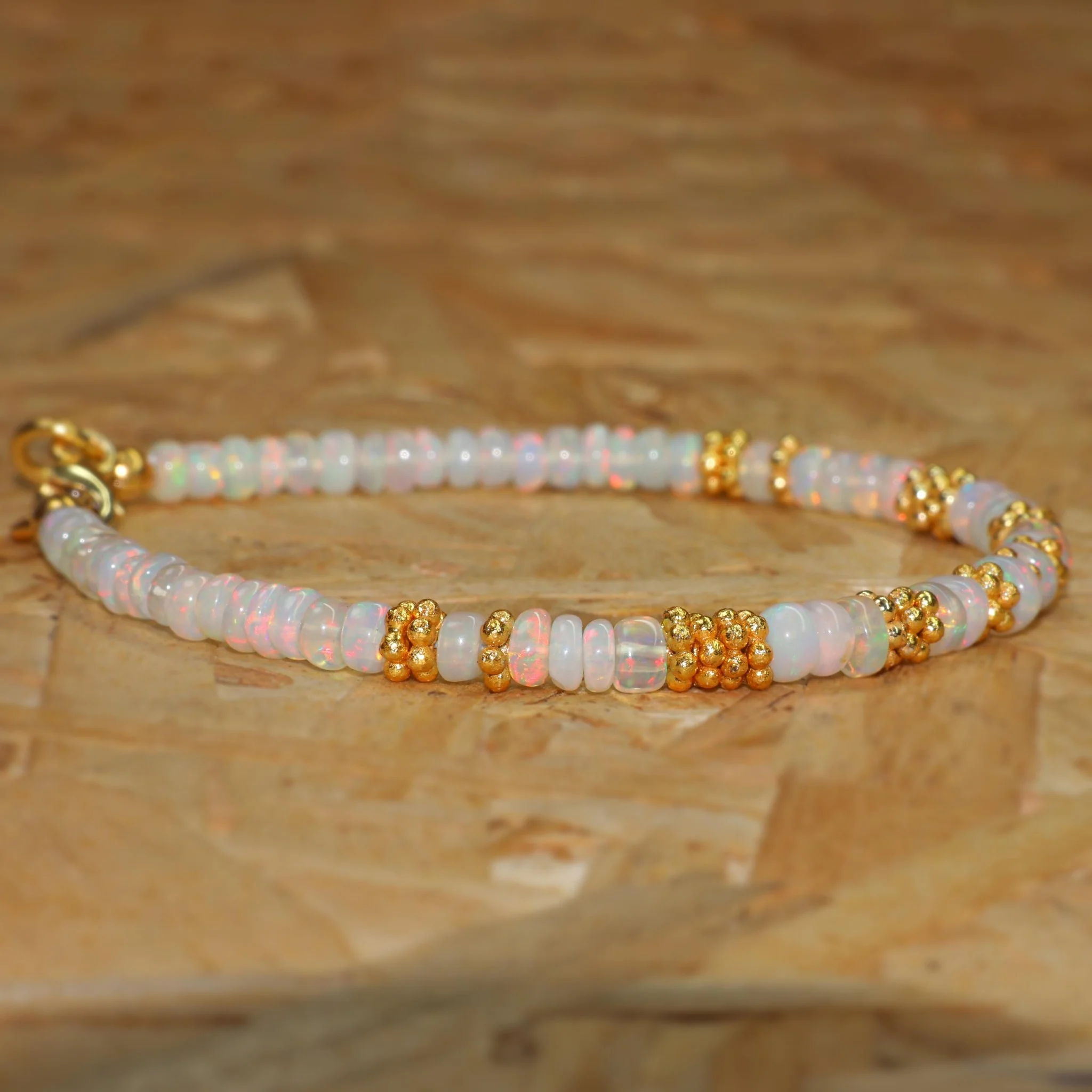 Smooth Rondell opal beaded bracelet for women - Image 3