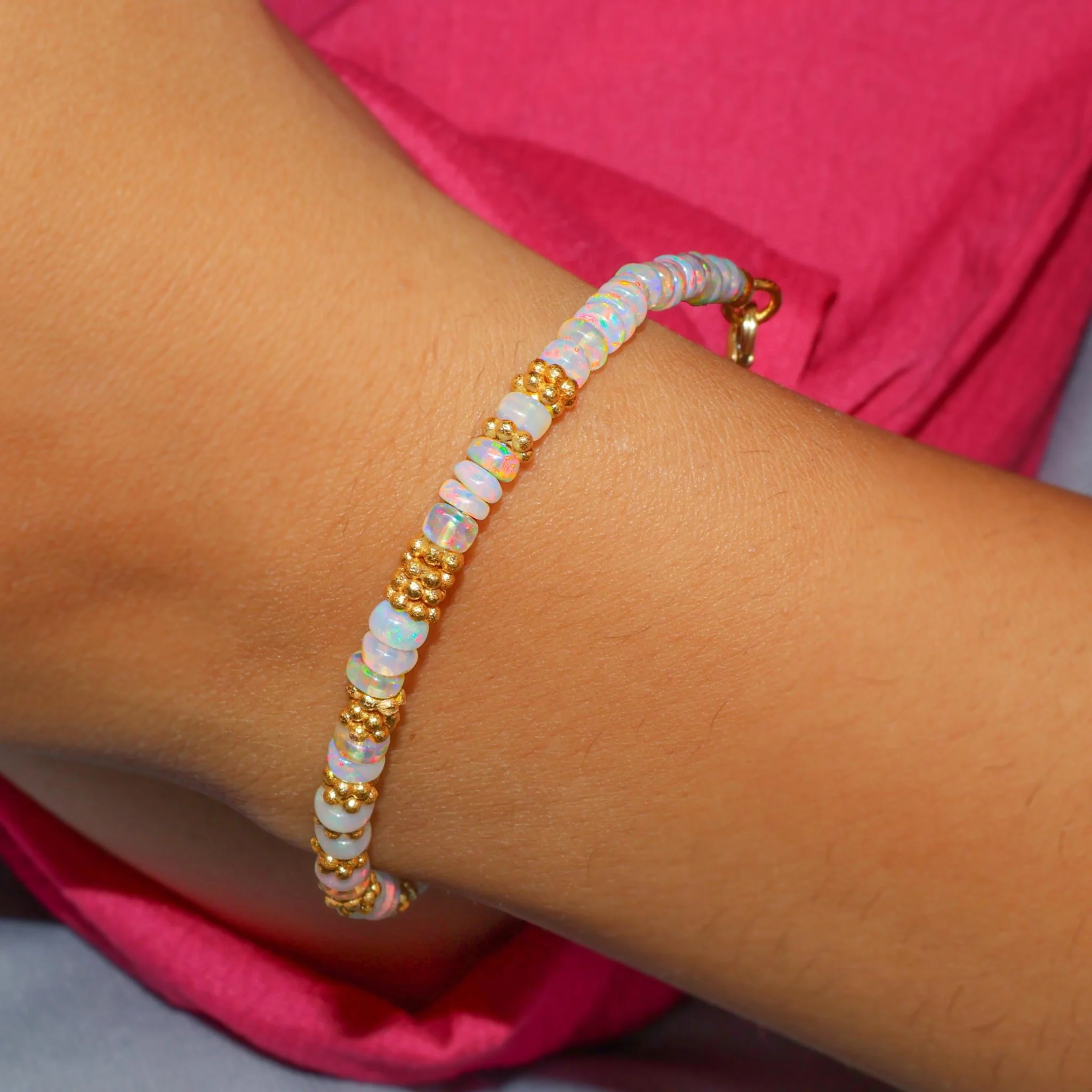 Smooth Rondell opal beaded bracelet for women - Image 5