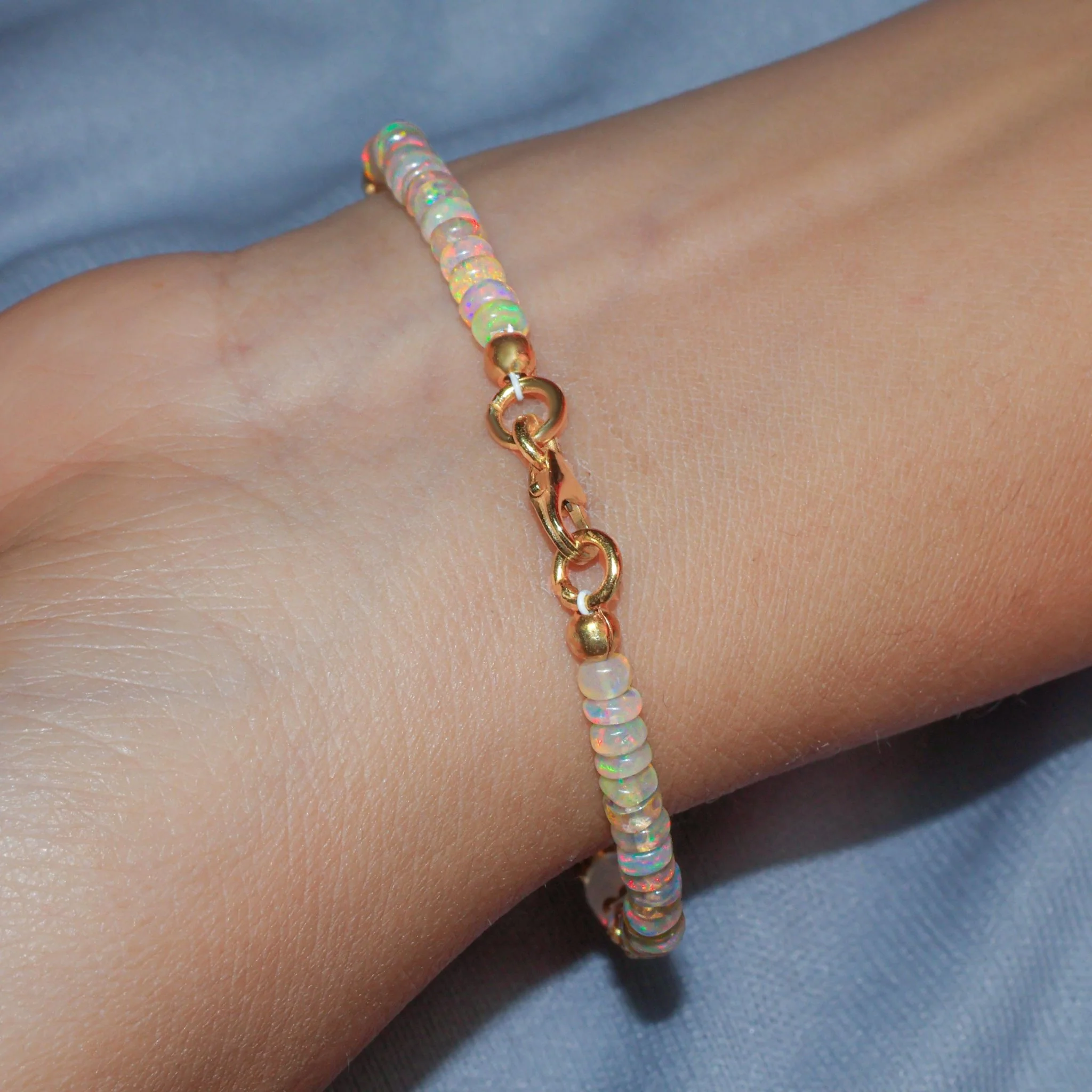 Smooth Rondell opal beaded bracelet for women - Image 7