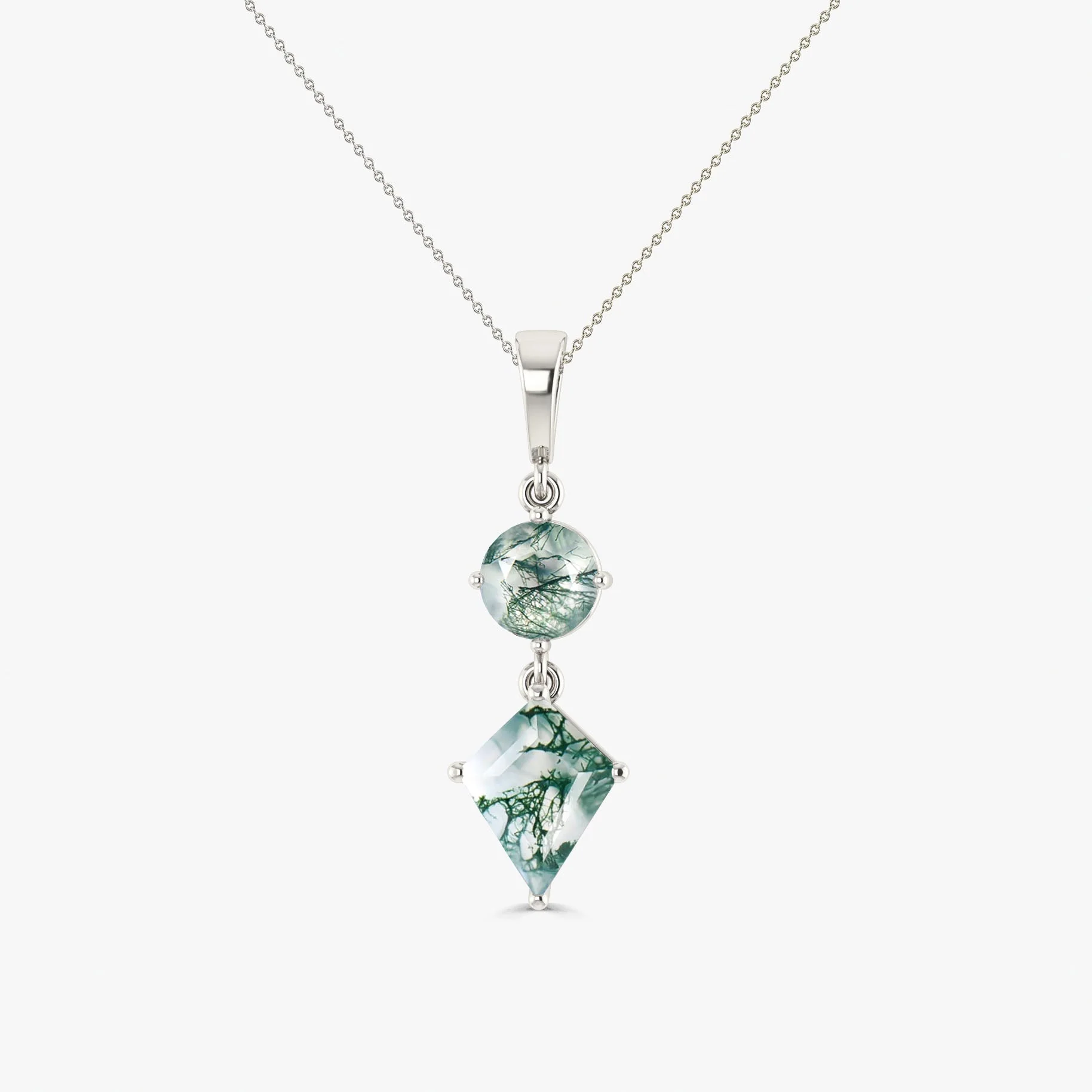 Stunning Agate Kite shape stone pendant gold and silver chain - Image 5