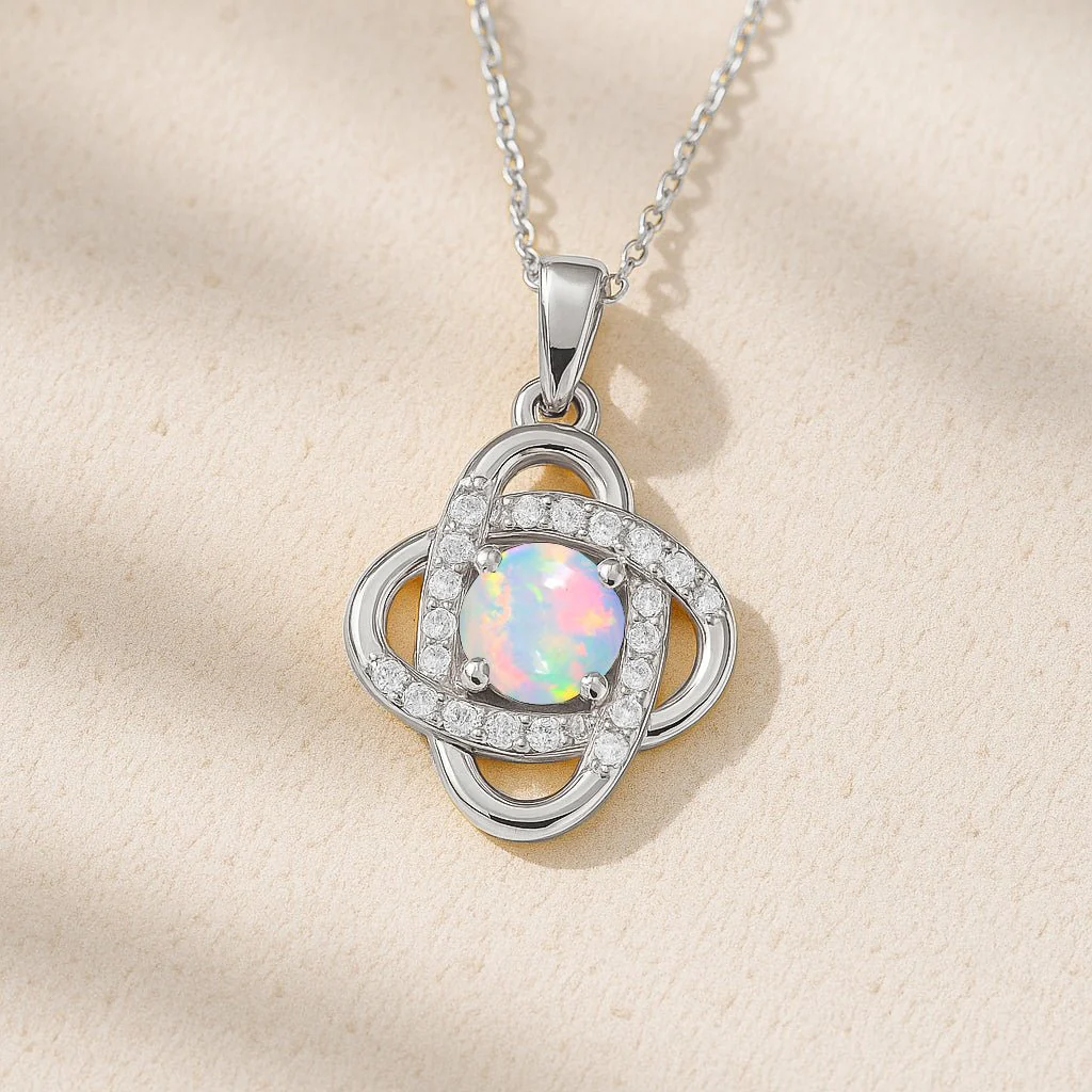 Stunning White Opal Pendant Necklace for Everyday Elegance - Image 2
