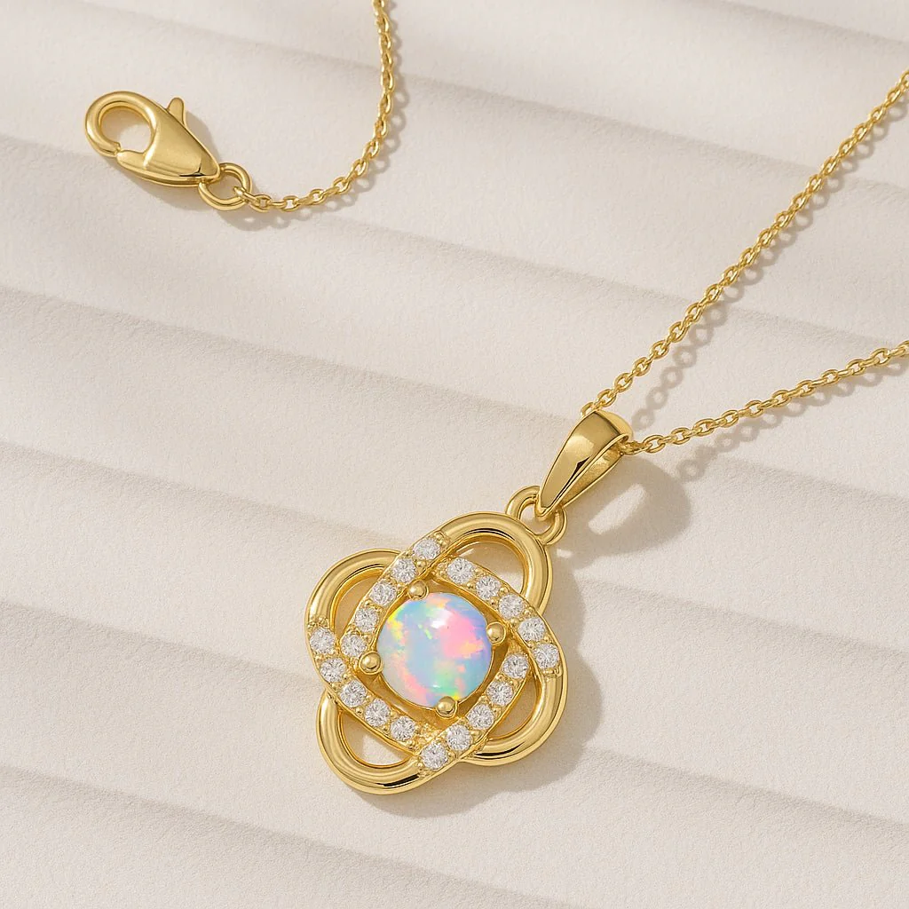 Stunning White Opal Pendant Necklace for Everyday Elegance - Image 6