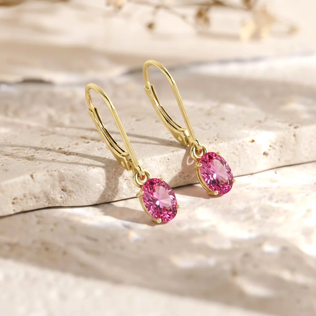 Tourmaline Oval Dangle Earring in 925 Sterling Silver 8X6 MM 2.4ct - Image 9