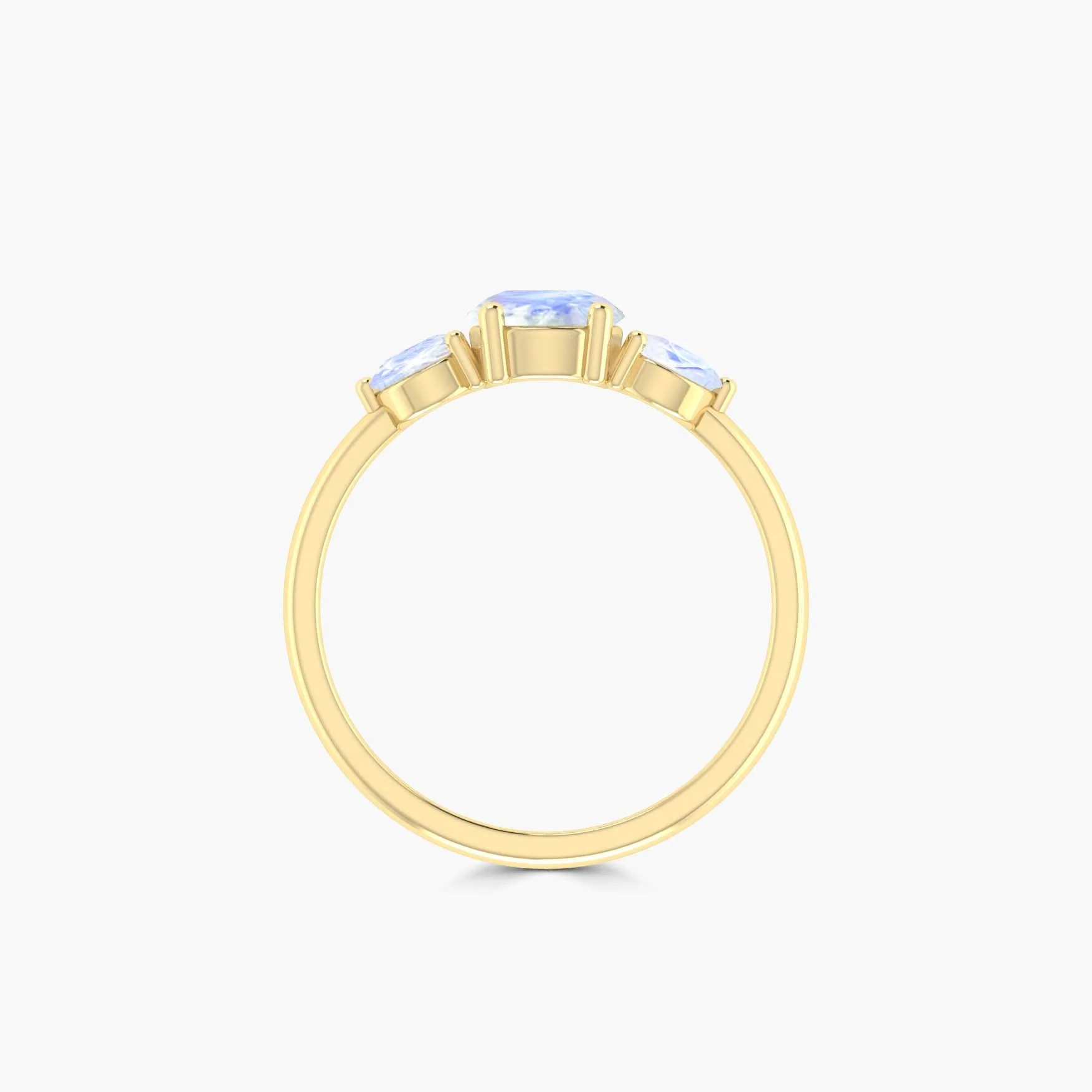 Vintage moonstone Beautiful round shape 3 stones ring - Image 4