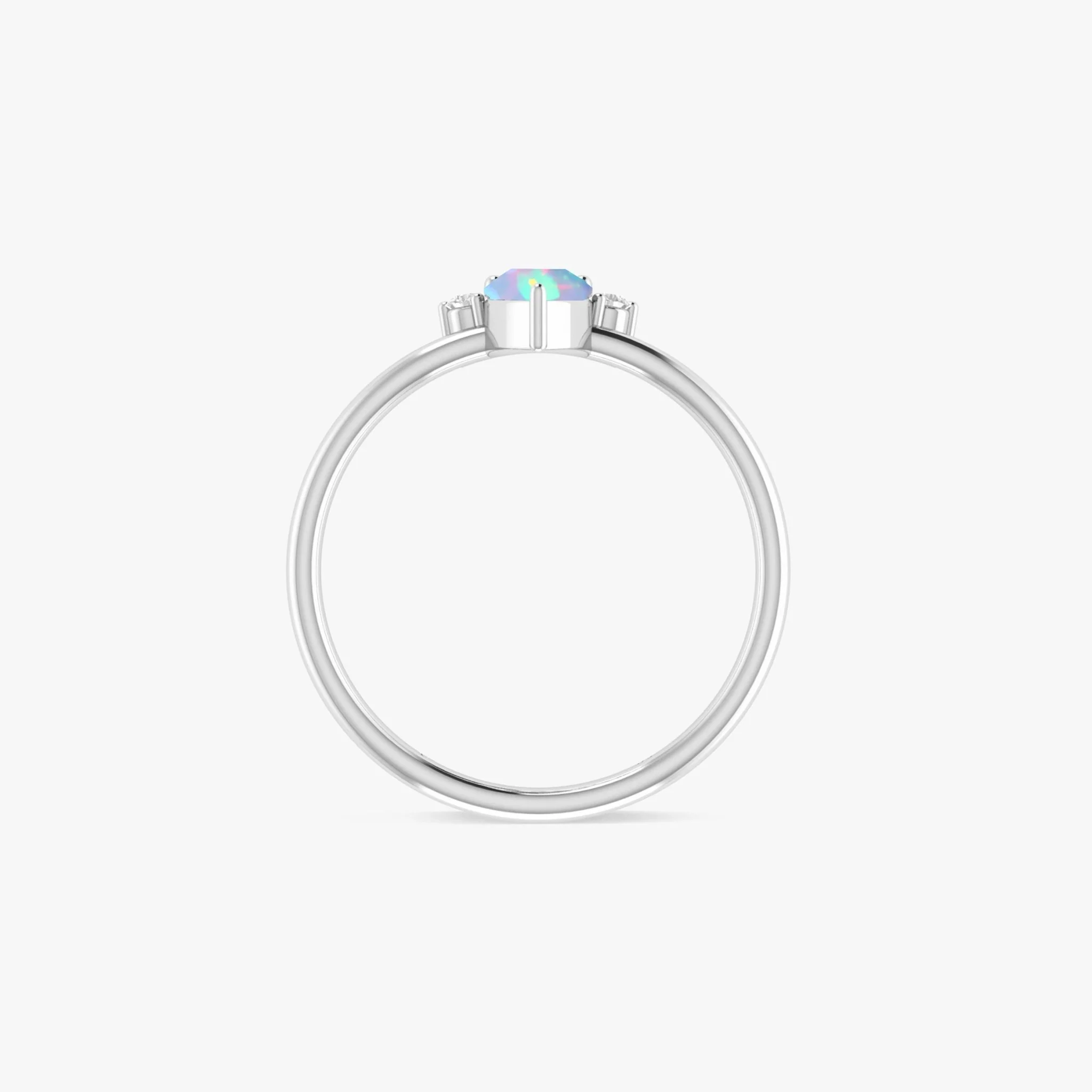White Opal Zircon Ring for Women - Elegant & Timeless - Image 6