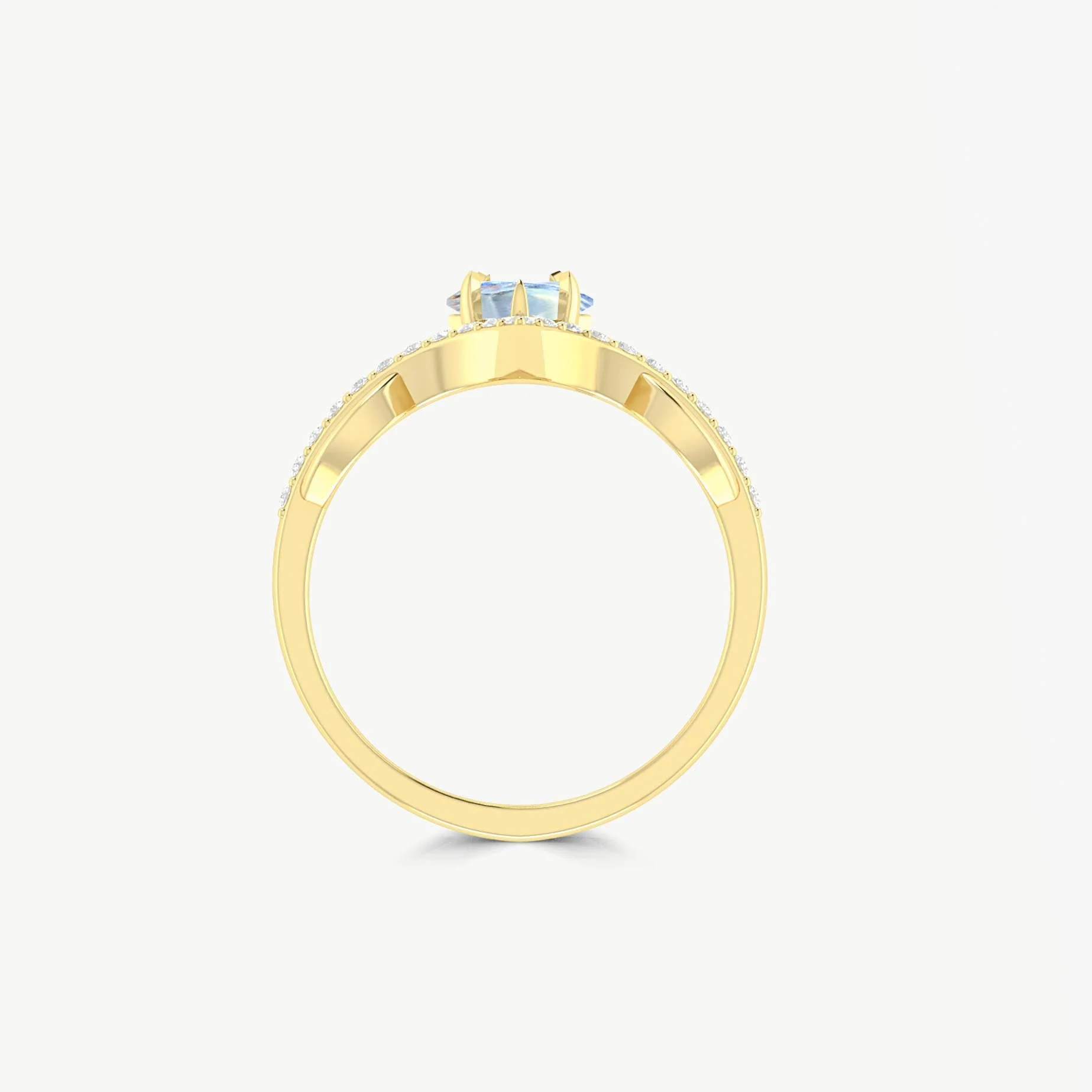 Women's engagement kite shape moonstone ring for women - Image 3